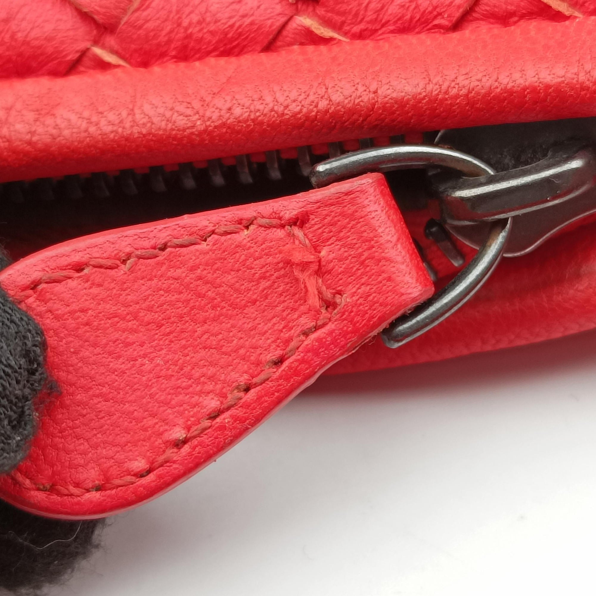 Pre-owned Bottega Veneta Intrecciato Orange lambskin  shoulderbag | stylenewstar
