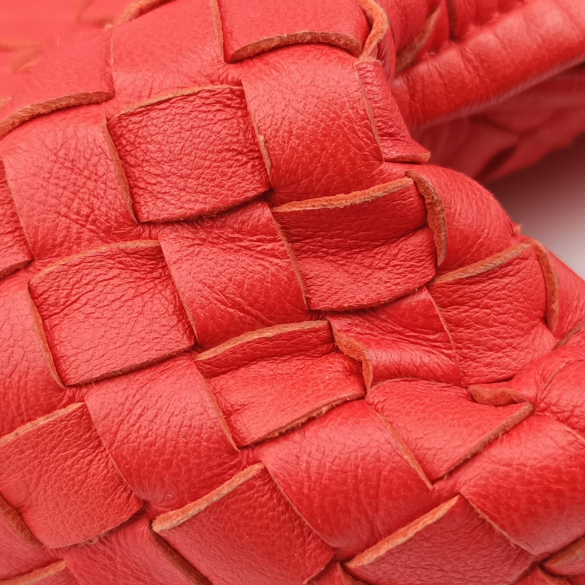 Pre-owned Bottega Veneta Intrecciato Orange lambskin  shoulderbag | stylenewstar