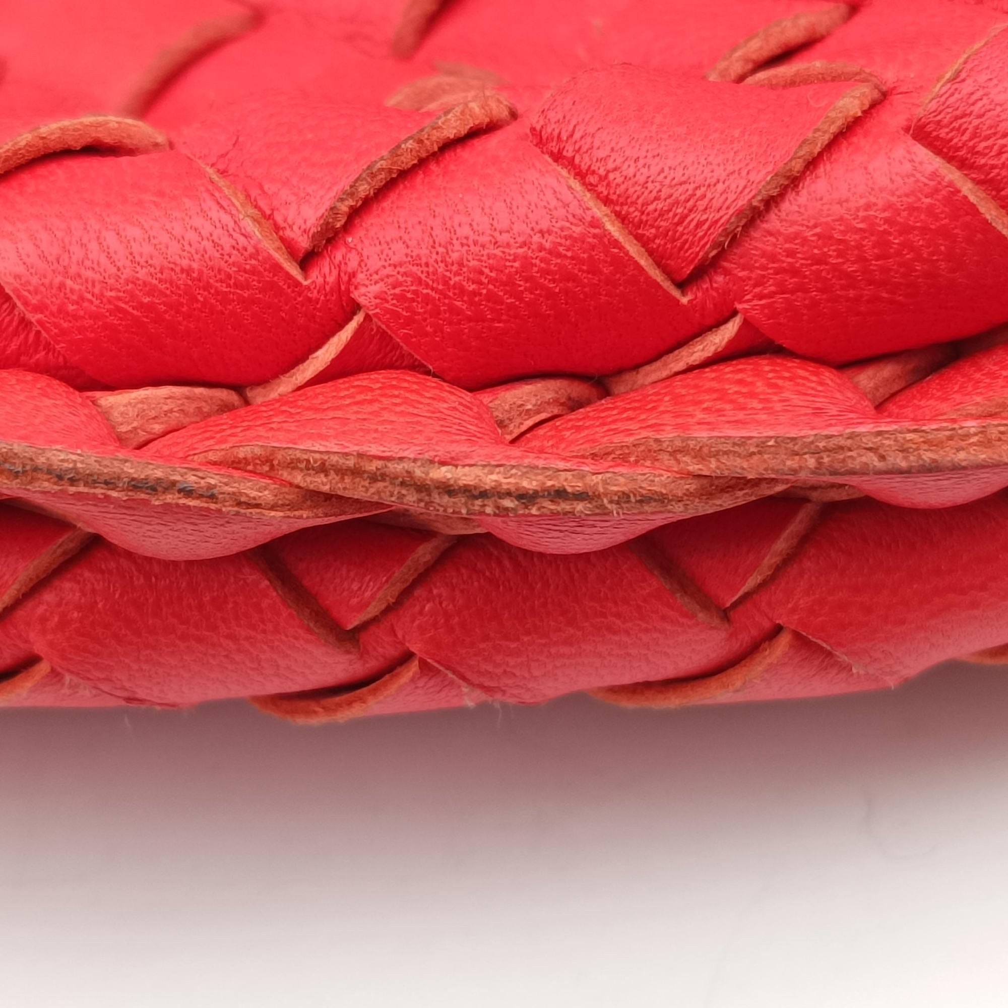 Pre-owned Bottega Veneta Intrecciato Orange lambskin  shoulderbag | stylenewstar
