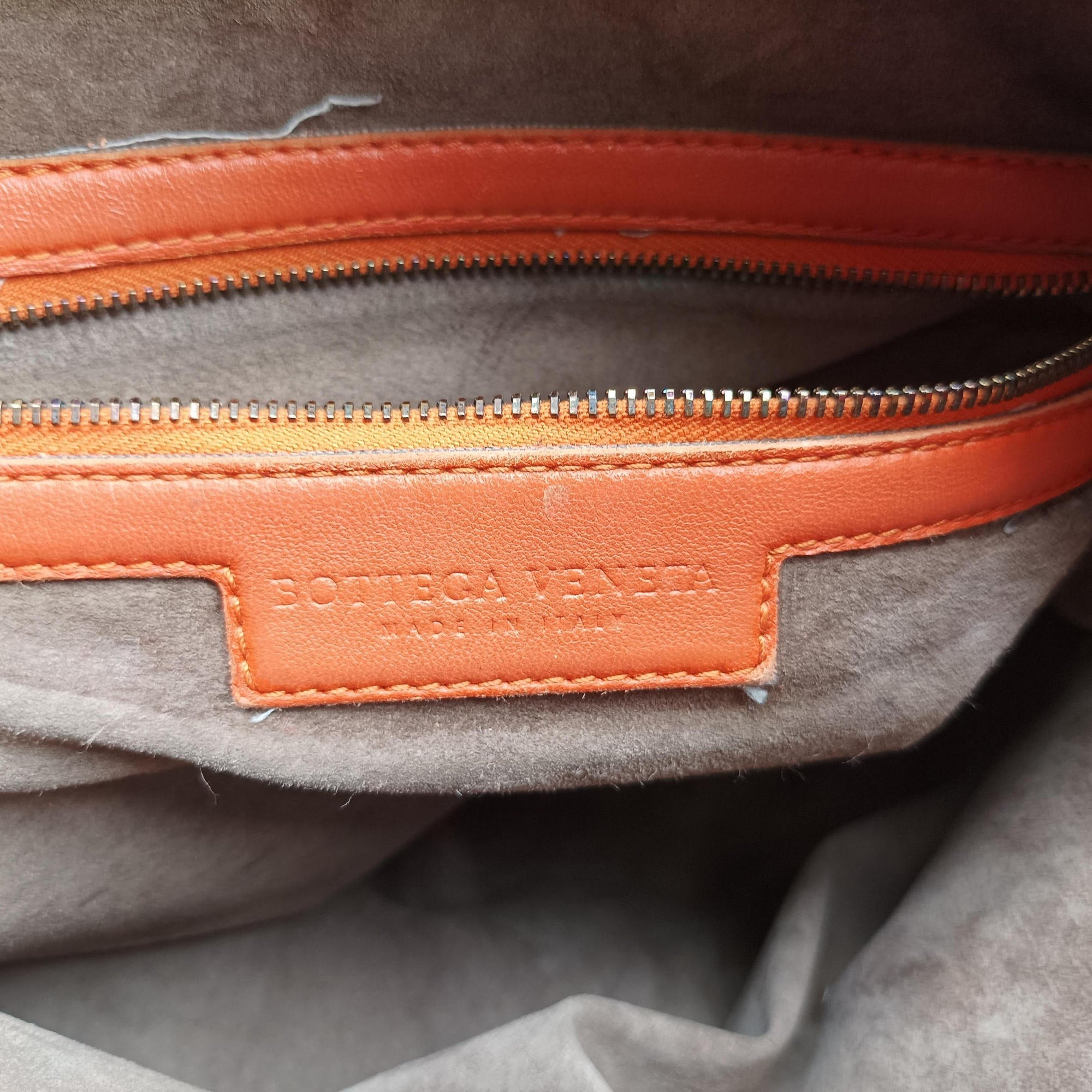Pre-owned Bottega Veneta Intrecciato Orange lambskin  shoulderbag | stylenewstar