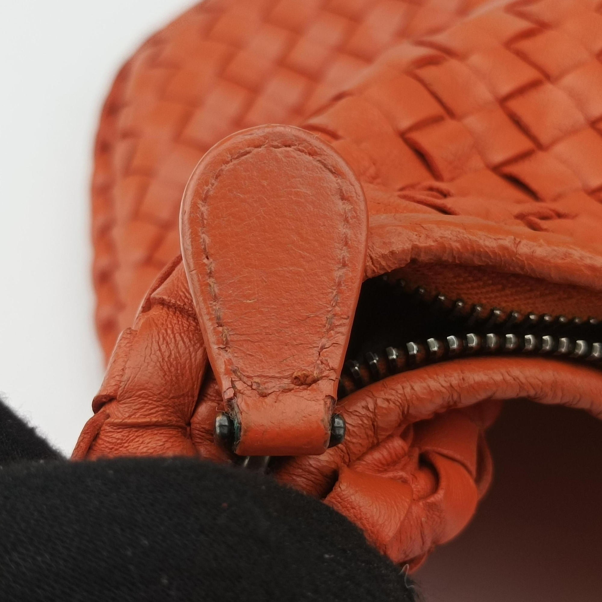 Pre-owned Bottega Veneta Intrecciato Orange lambskin  shoulderbag | stylenewstar