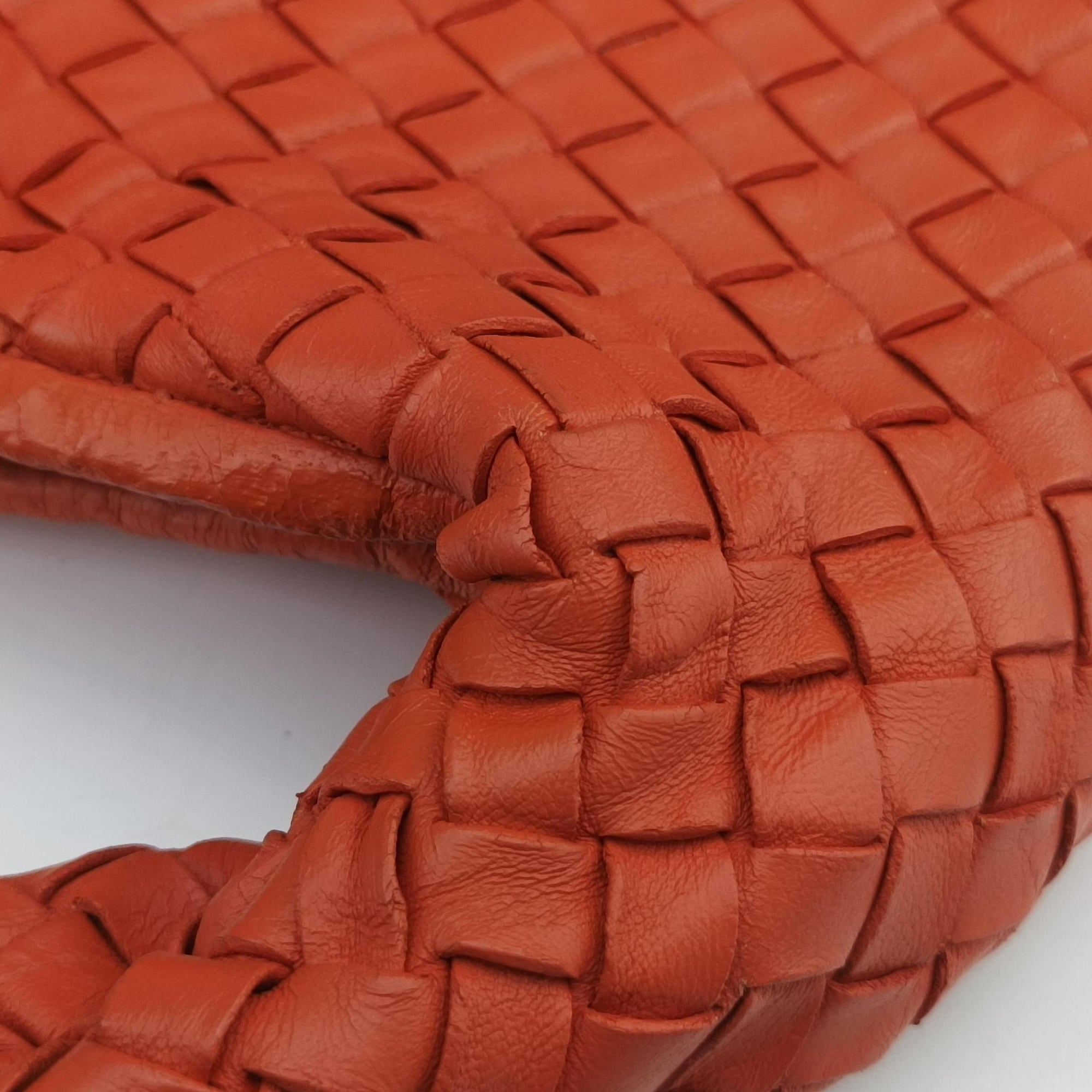 Pre-owned Bottega Veneta Intrecciato Orange lambskin  shoulderbag | stylenewstar