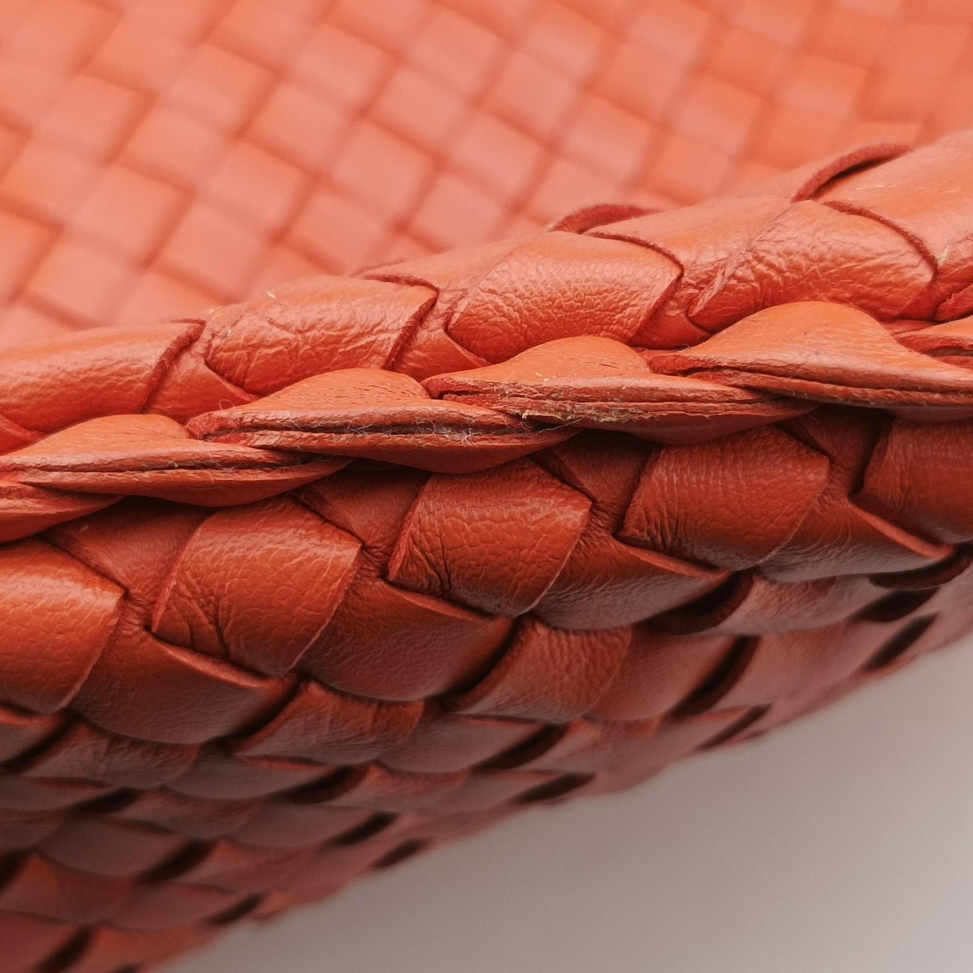 Pre-owned Bottega Veneta Intrecciato Orange lambskin  shoulderbag | stylenewstar