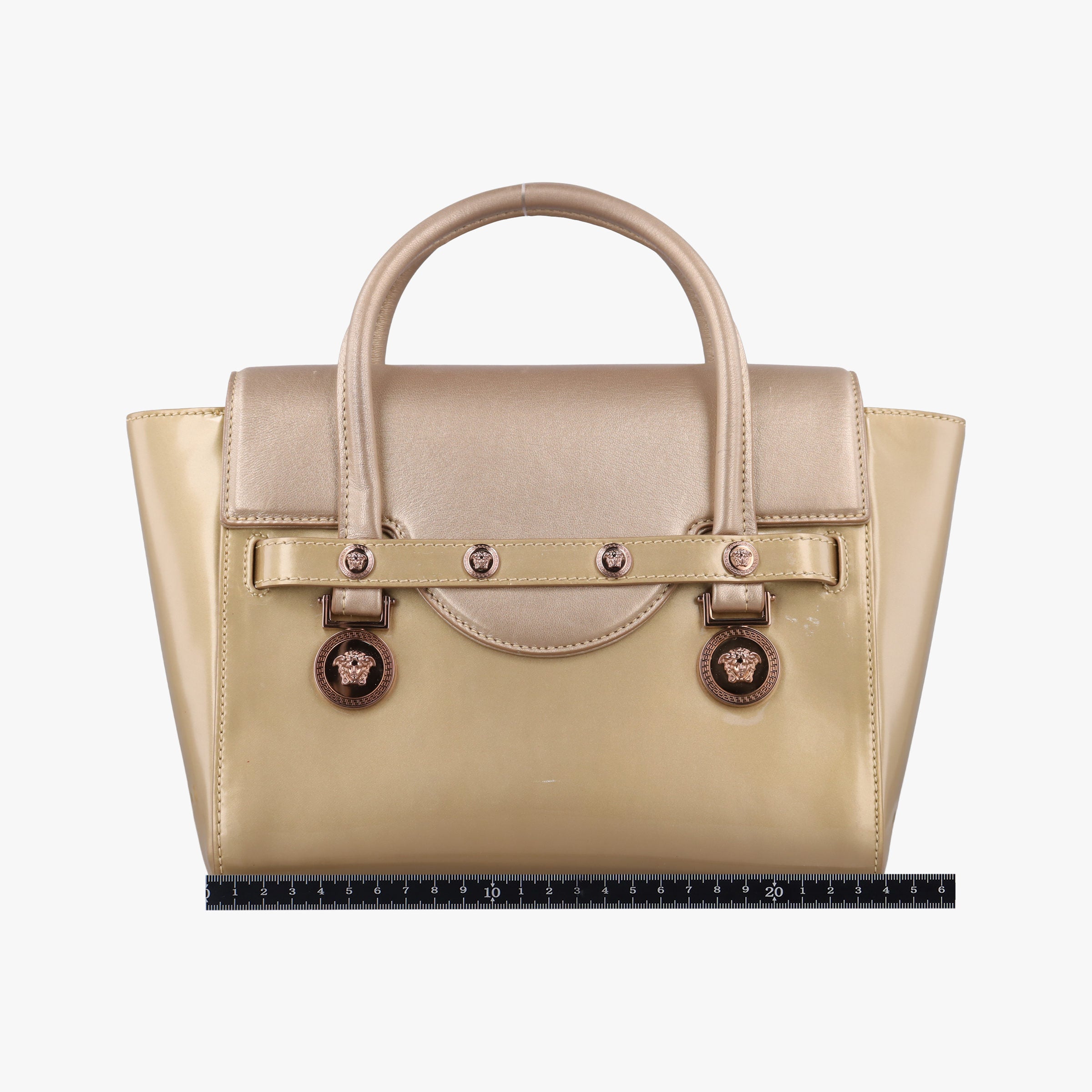 Pre-owned VERSACE Medusa Golden Patent x Leather  shoulderbag | stylenewstar