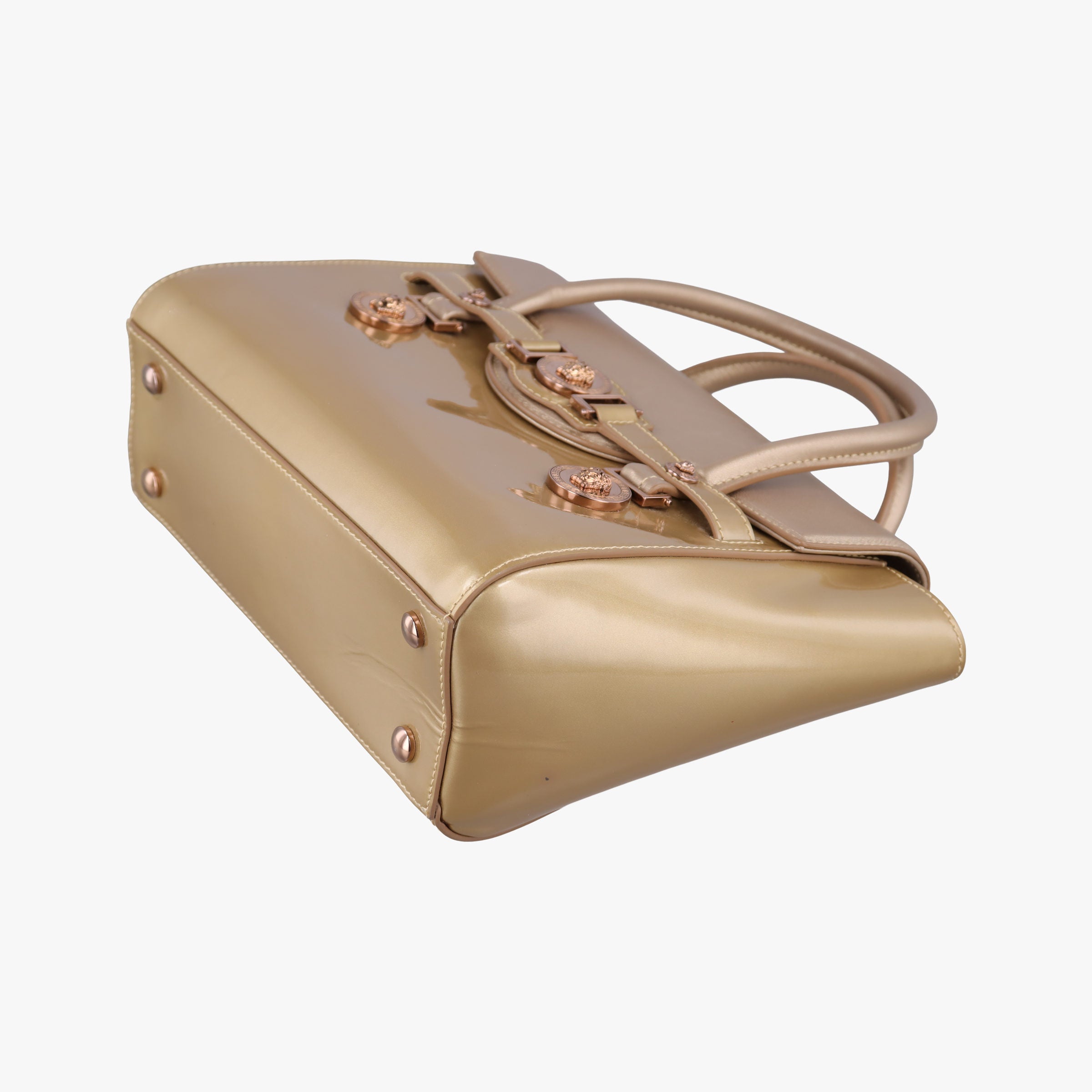 Pre-owned VERSACE Medusa Golden Patent x Leather  shoulderbag | stylenewstar