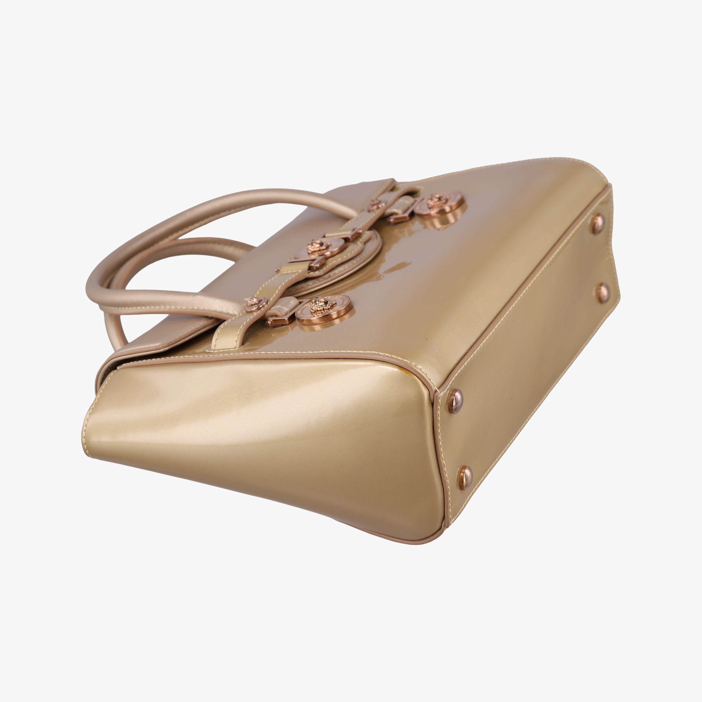 Pre-owned VERSACE Medusa Golden Patent x Leather  shoulderbag | stylenewstar