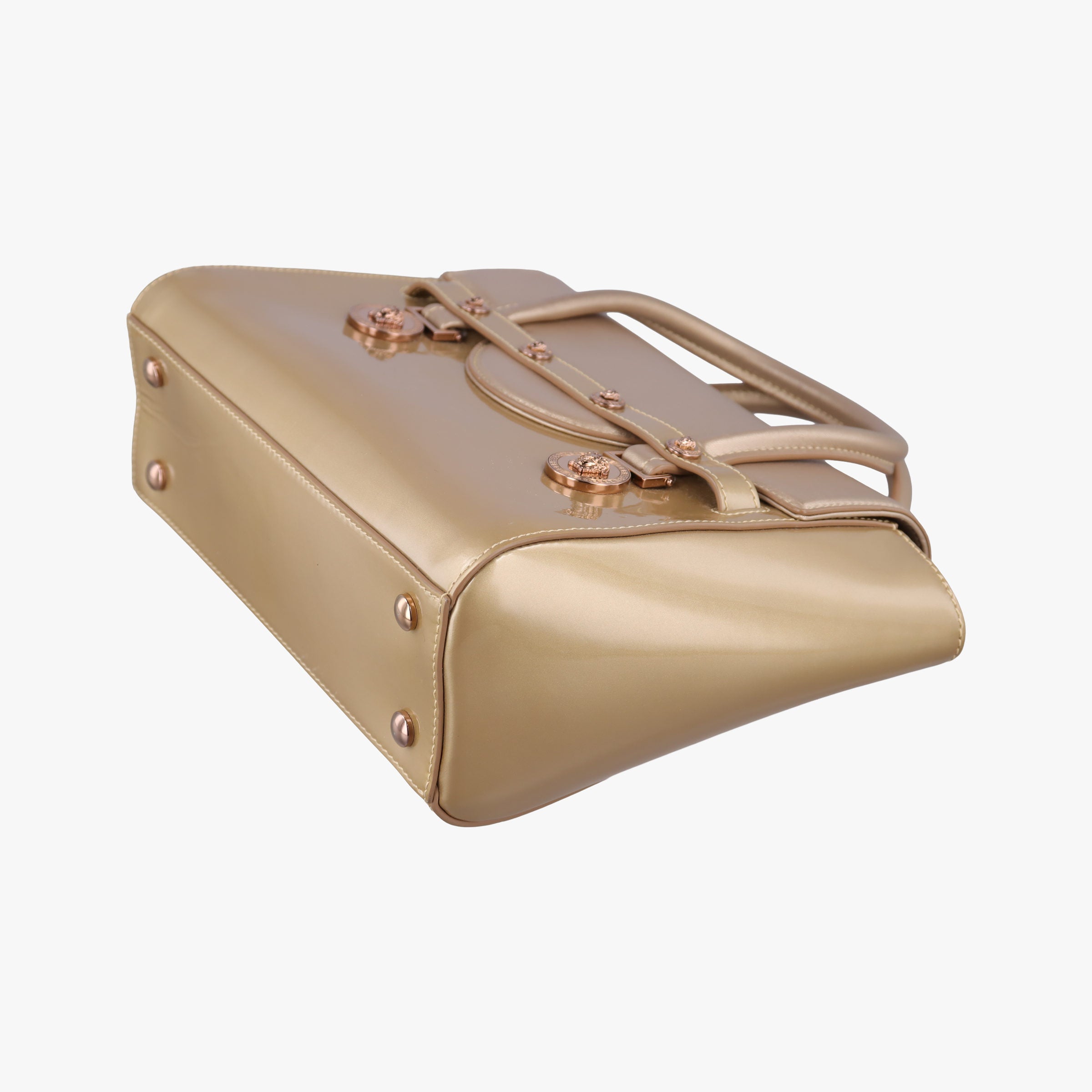 Pre-owned VERSACE Medusa Golden Patent x Leather  shoulderbag | stylenewstar