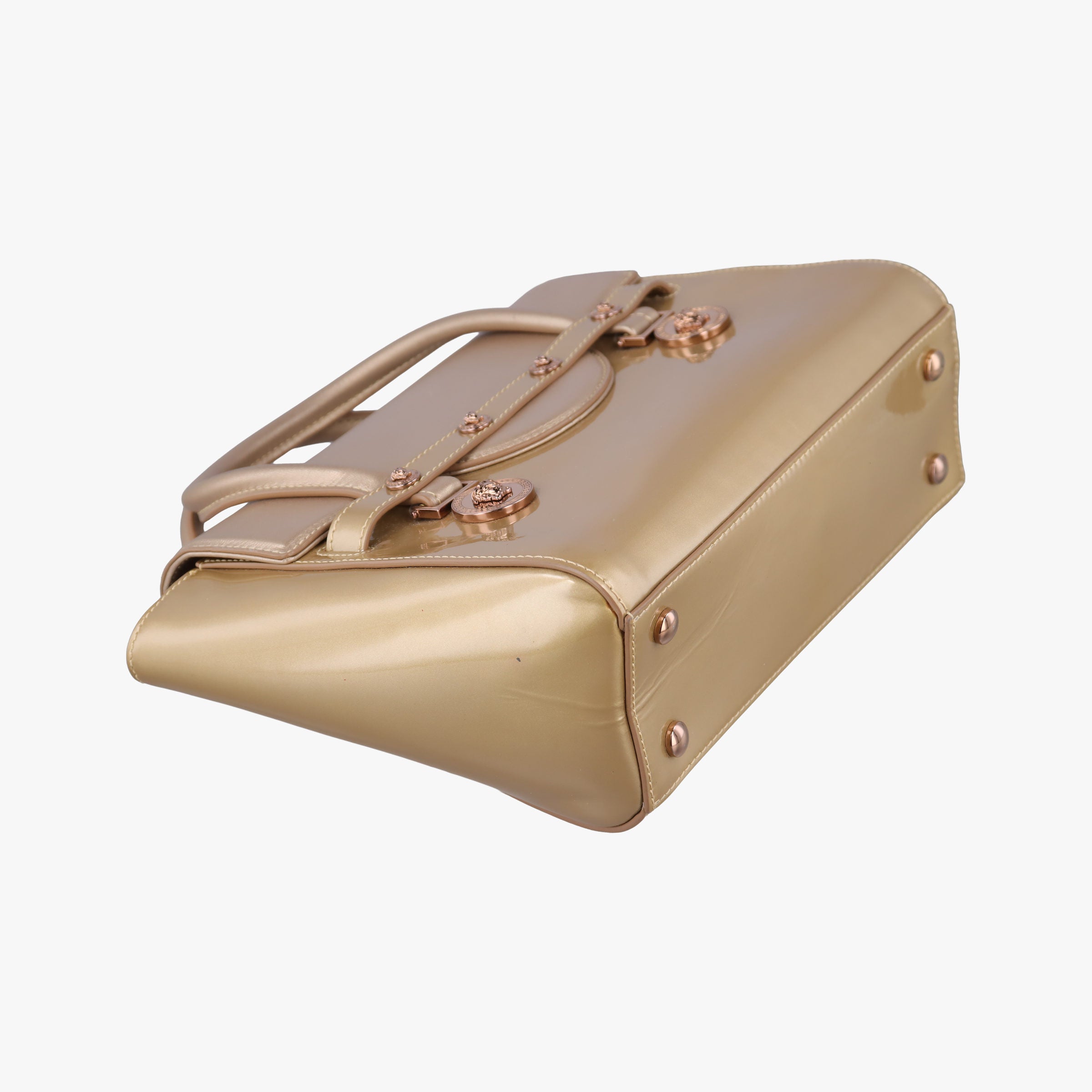 Pre-owned VERSACE Medusa Golden Patent x Leather  shoulderbag | stylenewstar