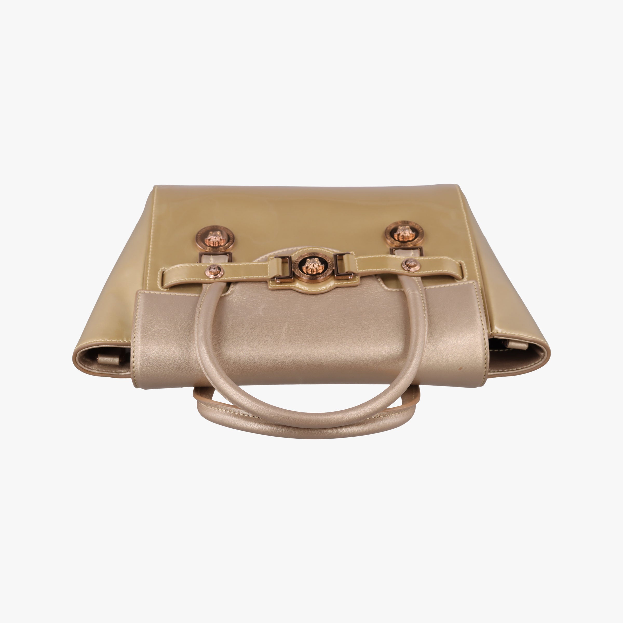 Pre-owned VERSACE Medusa Golden Patent x Leather  shoulderbag | stylenewstar