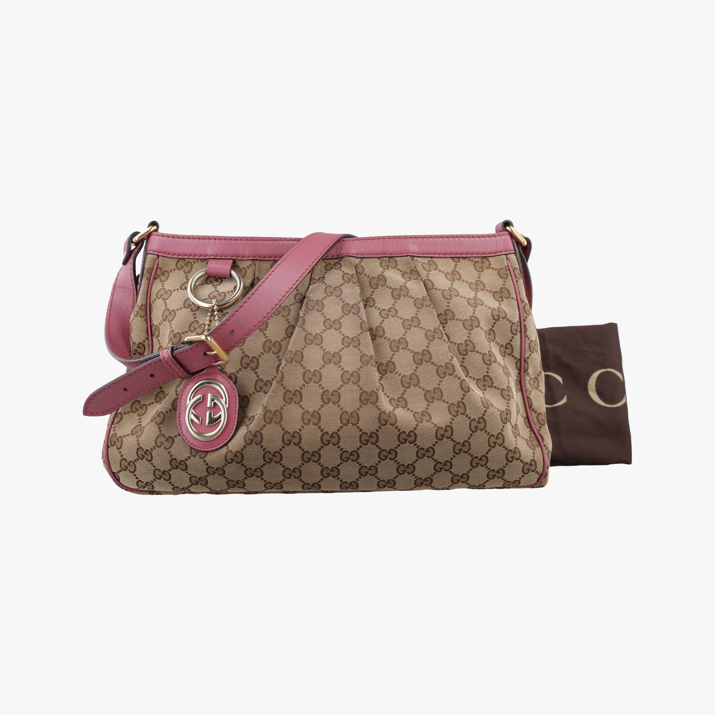 Pre-owned Gucci Sukey khaki Canvas×Leather 296834 shoulderbag | stylenewstar