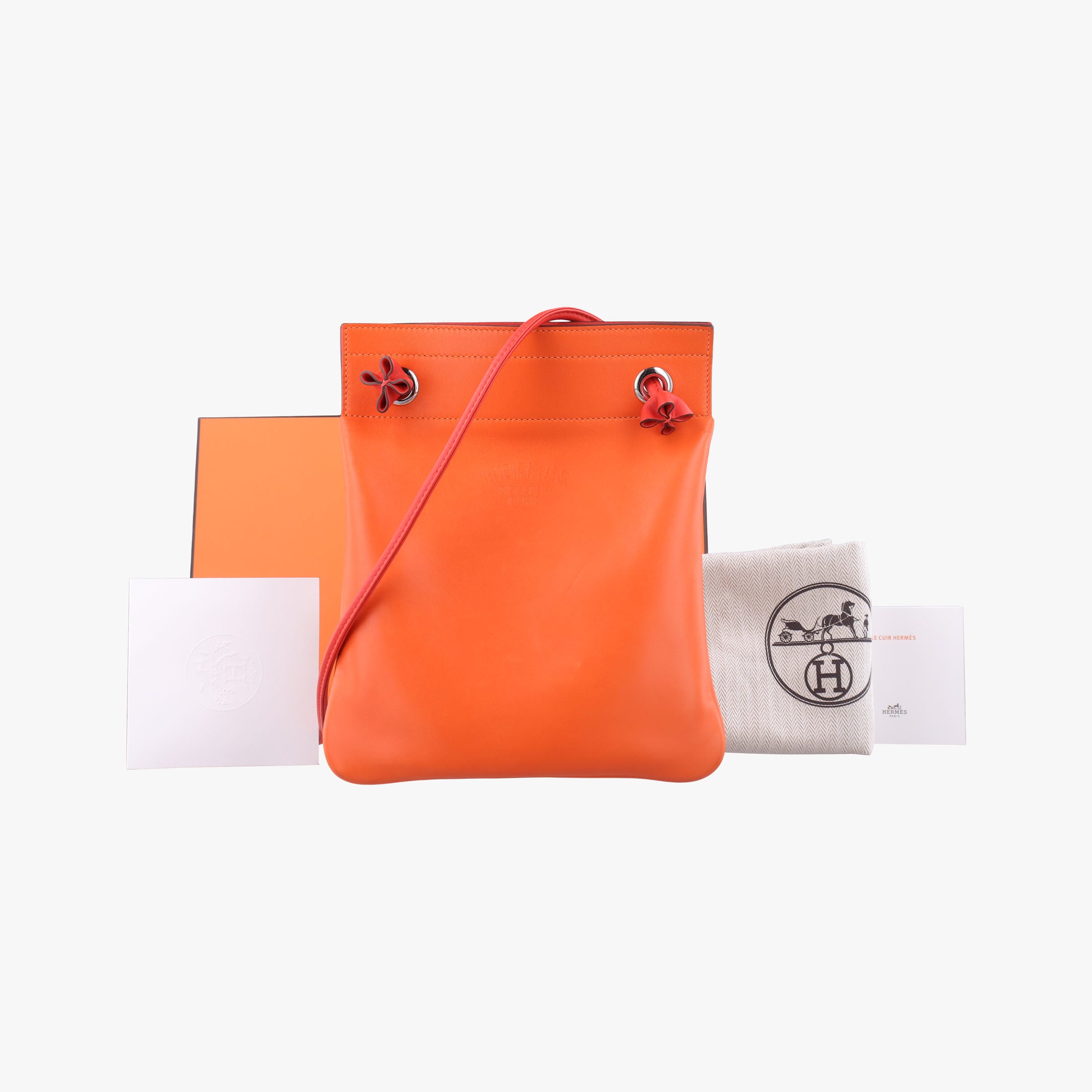 Vintage Hermes Sac Aline mini Orange Leather  shoulderbag | stylenewstar