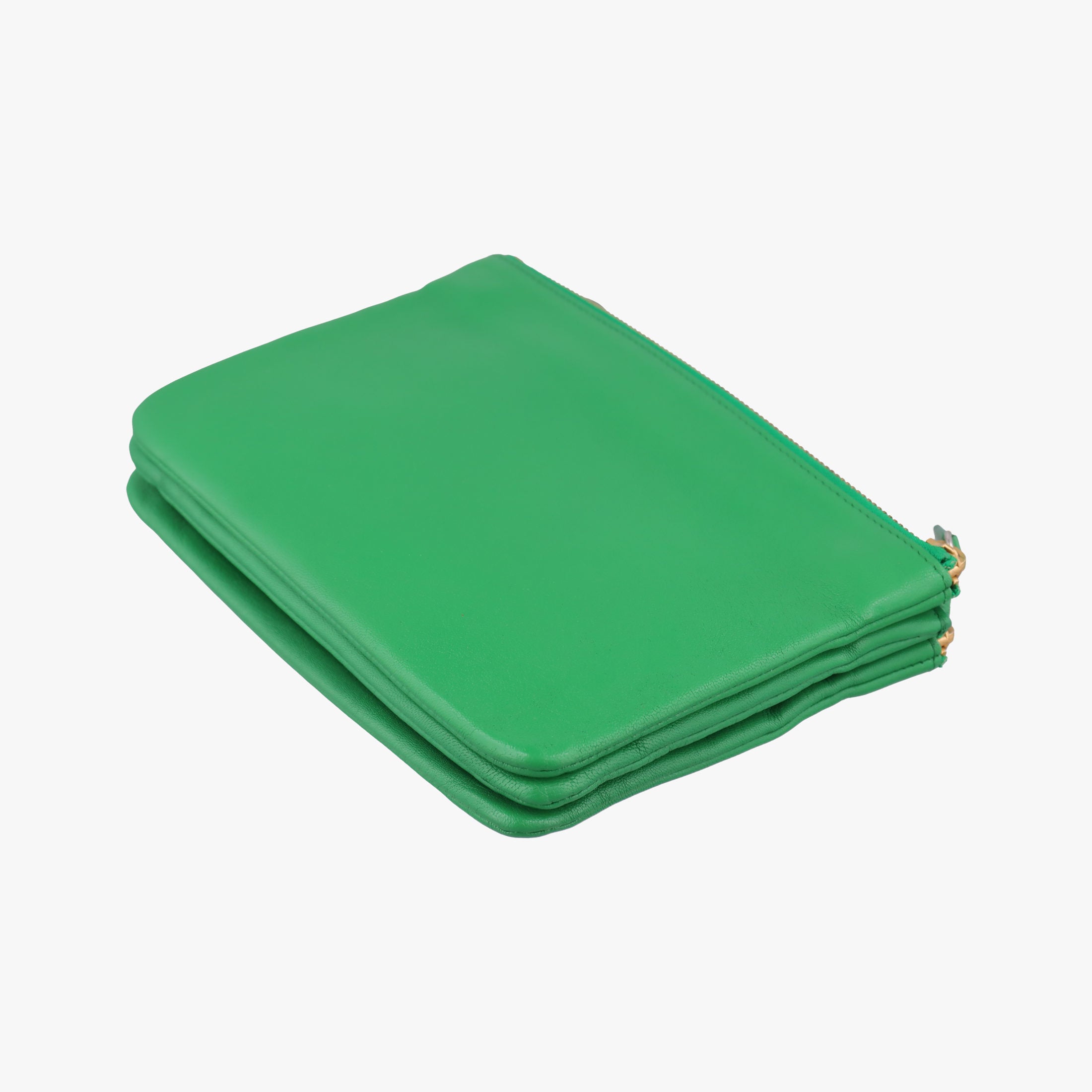 Pre-owned Celine TRIO Green Leather  shoulderbag | stylenewstar