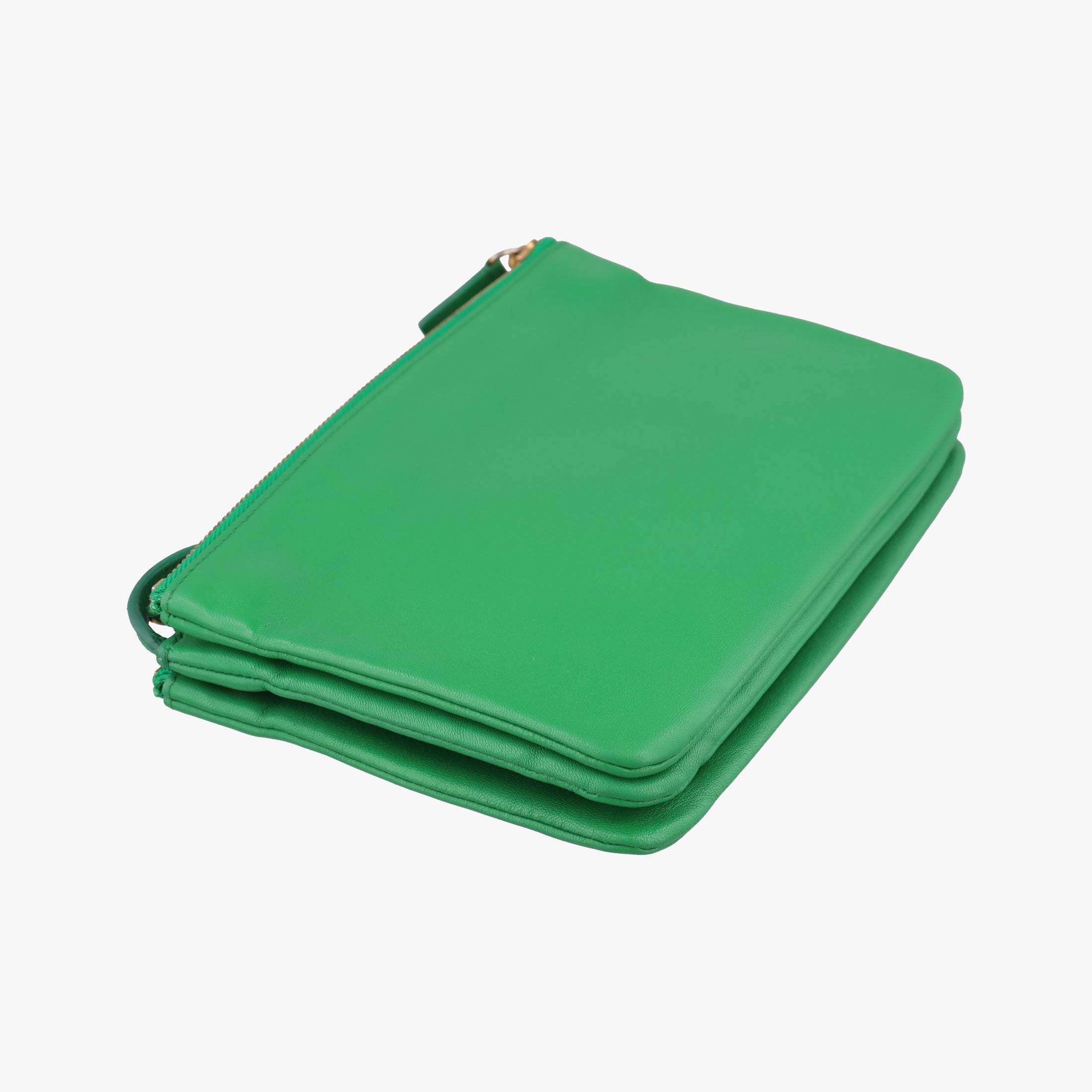 Pre-owned Celine TRIO Green Leather  shoulderbag | stylenewstar
