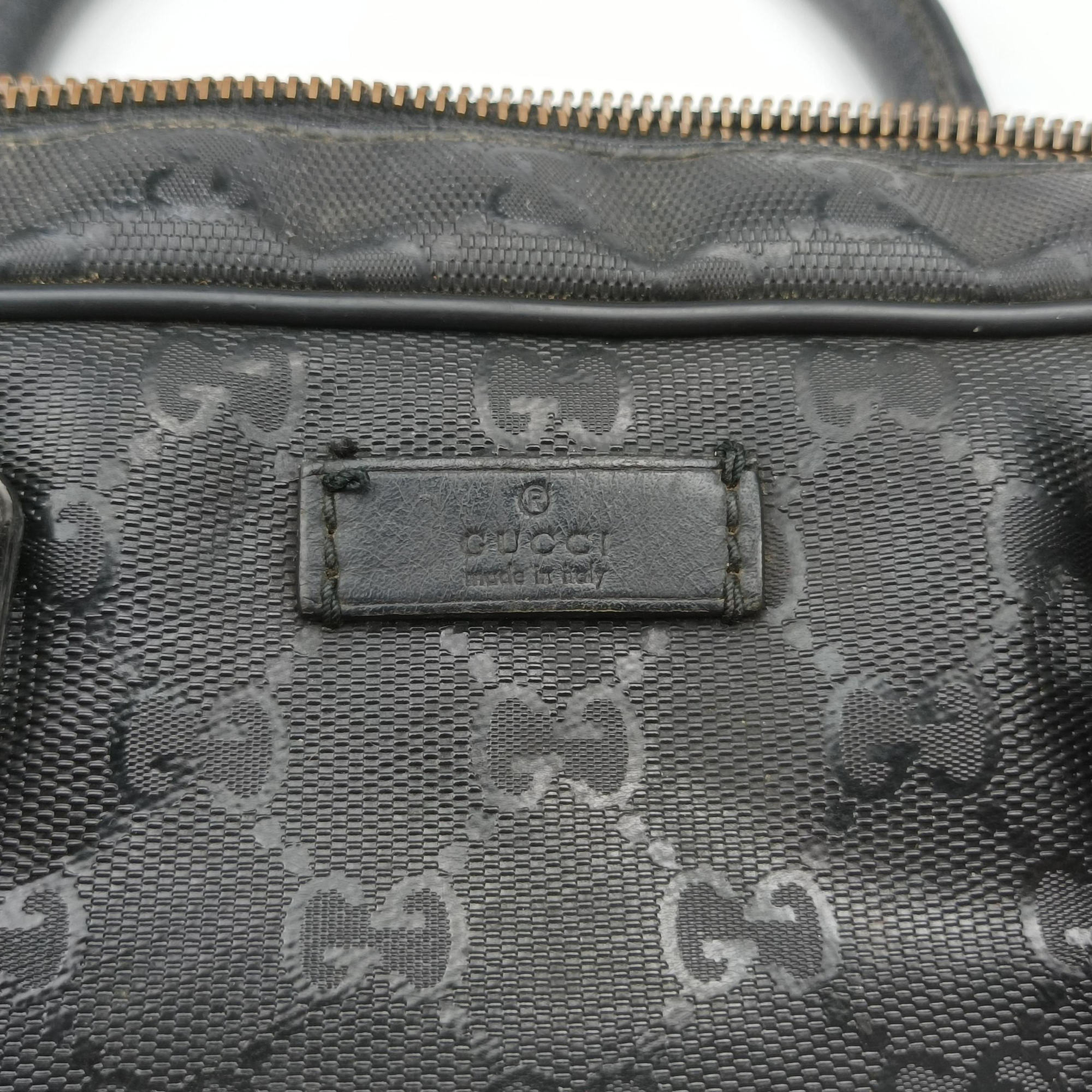 Pre-owned Gucci Diamante Black PVC coated canvas×Leather 208463 shoulderbag | stylenewstar
