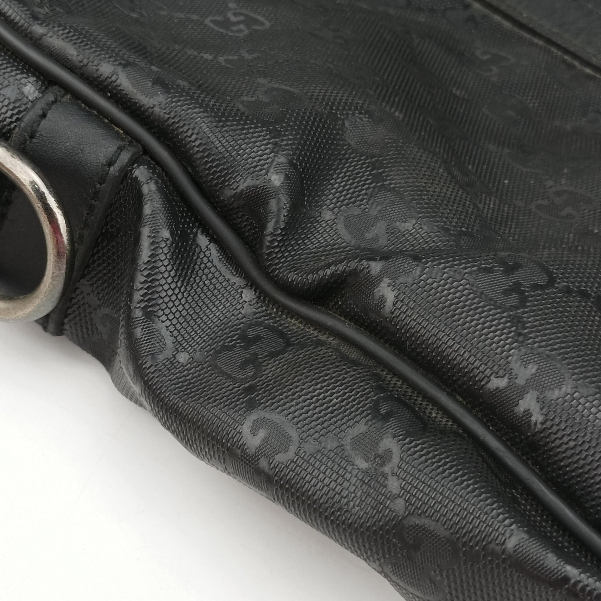 Pre-owned Gucci Diamante Black PVC coated canvas×Leather 208463 shoulderbag | stylenewstar