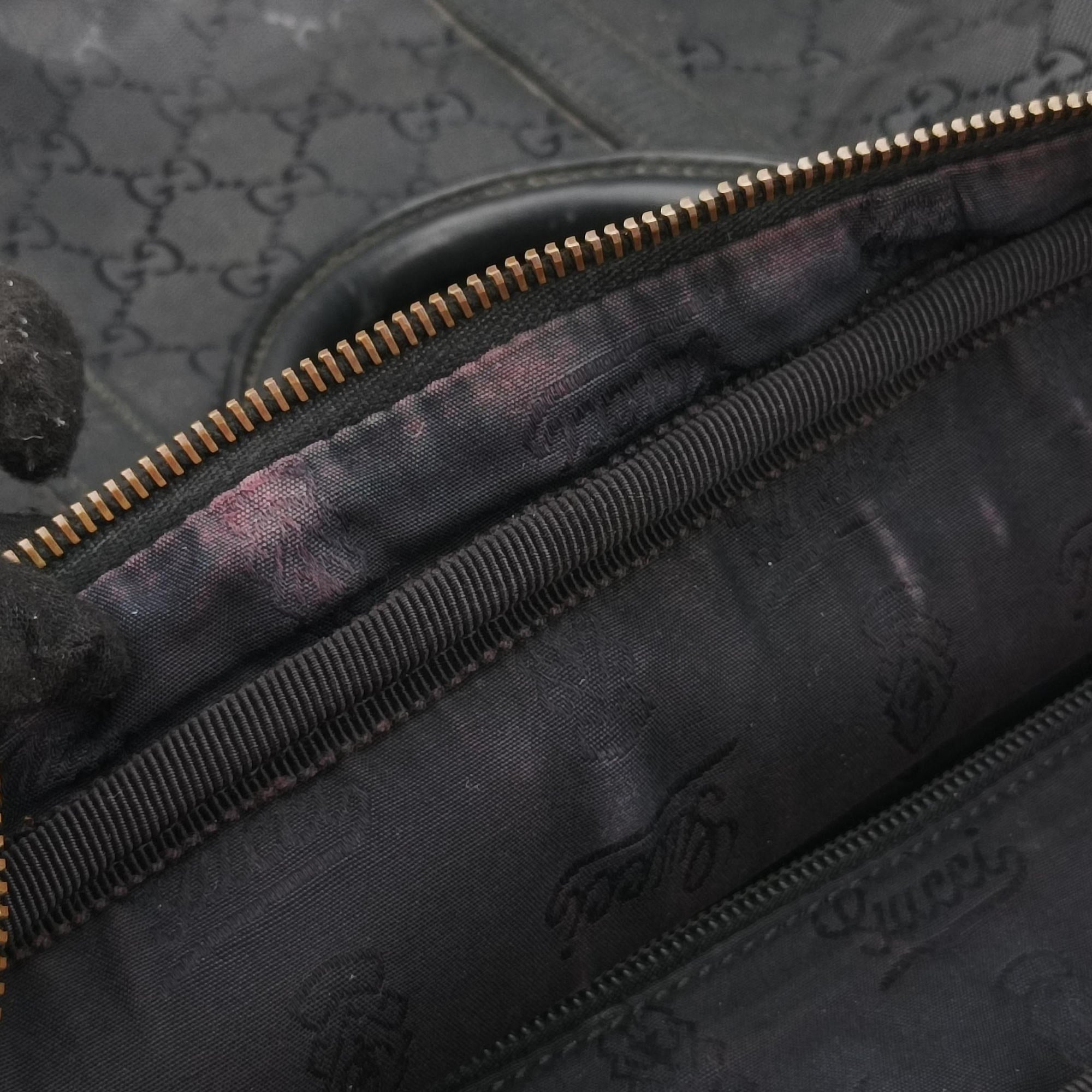 Pre-owned Gucci Diamante Black PVC coated canvas×Leather 208463 shoulderbag | stylenewstar