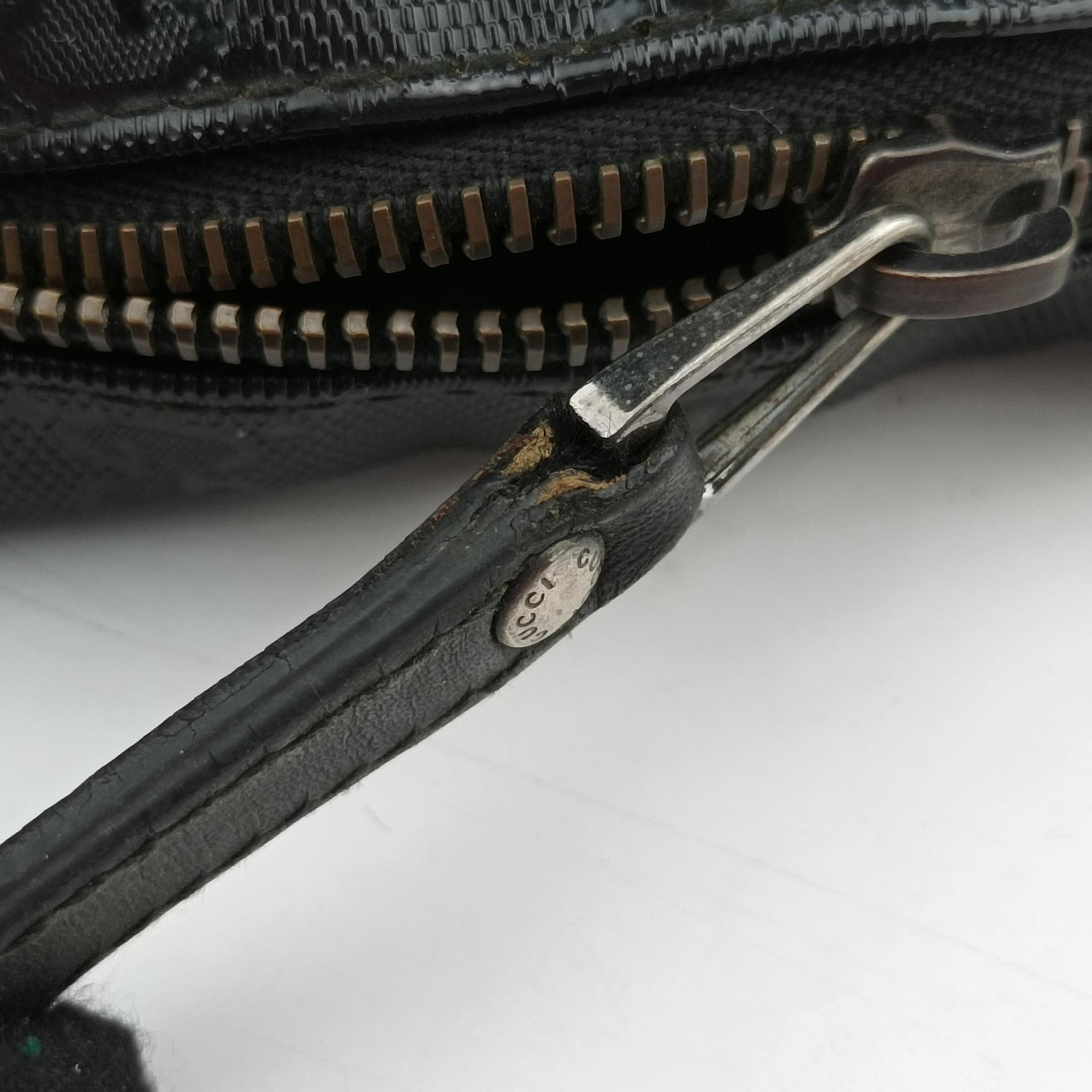 Pre-owned Gucci Diamante Black PVC coated canvas×Leather 208463 shoulderbag | stylenewstar