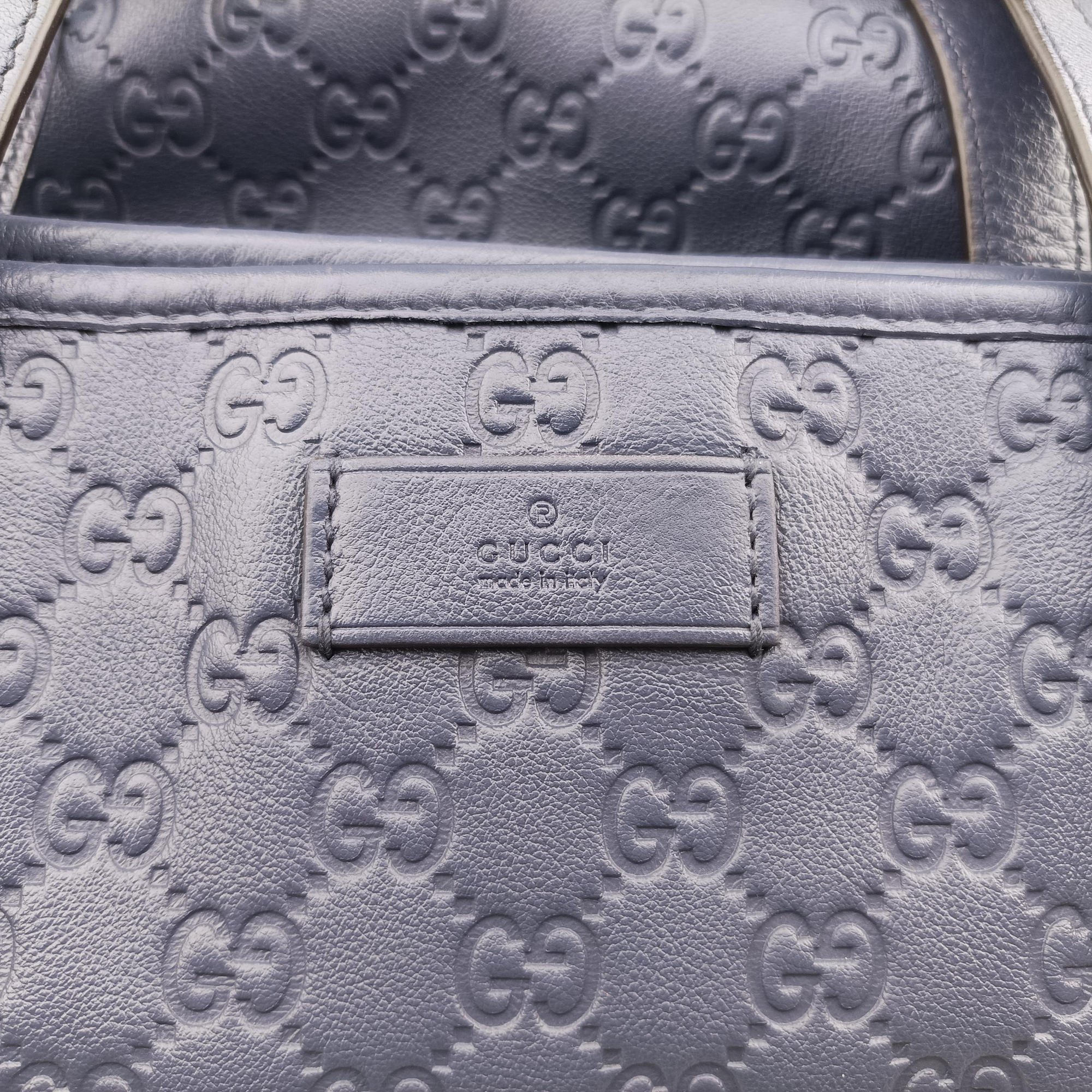 Pre-owned Gucci Guccissima GG Imprime Blue Leather 211120 shoulderbag | stylenewstar