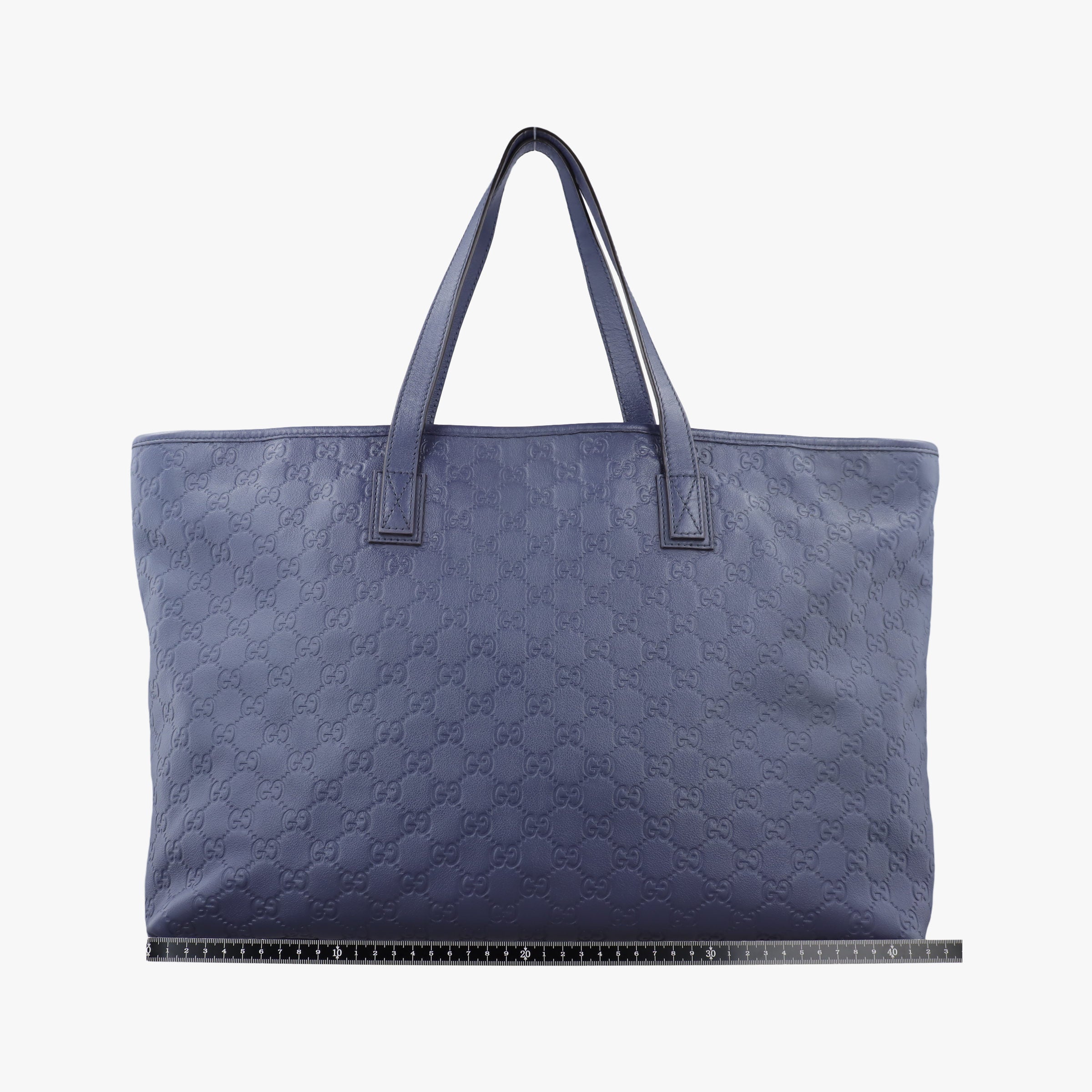 Pre-owned Gucci Guccissima GG Imprime Blue Leather 211120 shoulderbag | stylenewstar