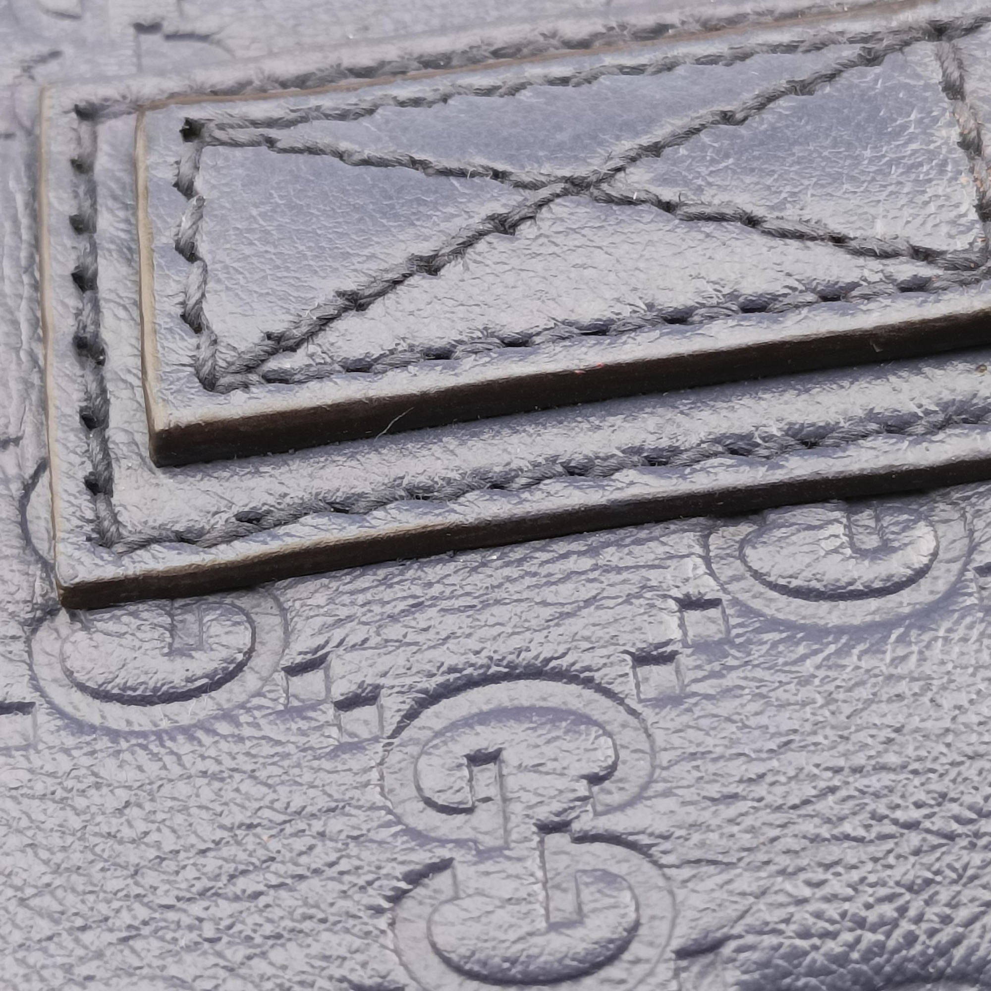 Pre-owned Gucci Guccissima GG Imprime Blue Leather 211120 shoulderbag | stylenewstar