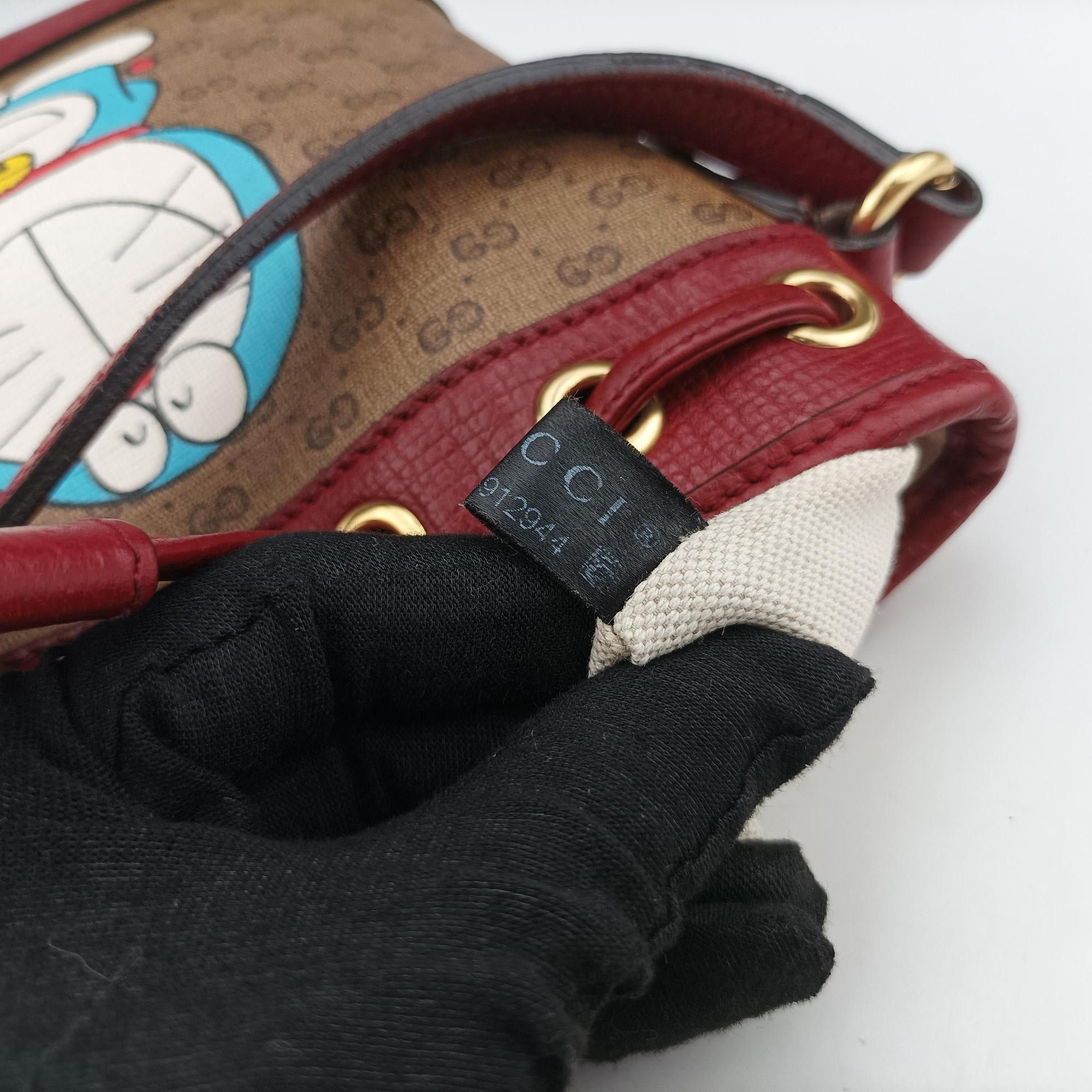 Pre-owned Gucci Doraemon collaboration Brown×Red×Multi PVC coated canvas×Leather 647801 shoulderbag | stylenewstar