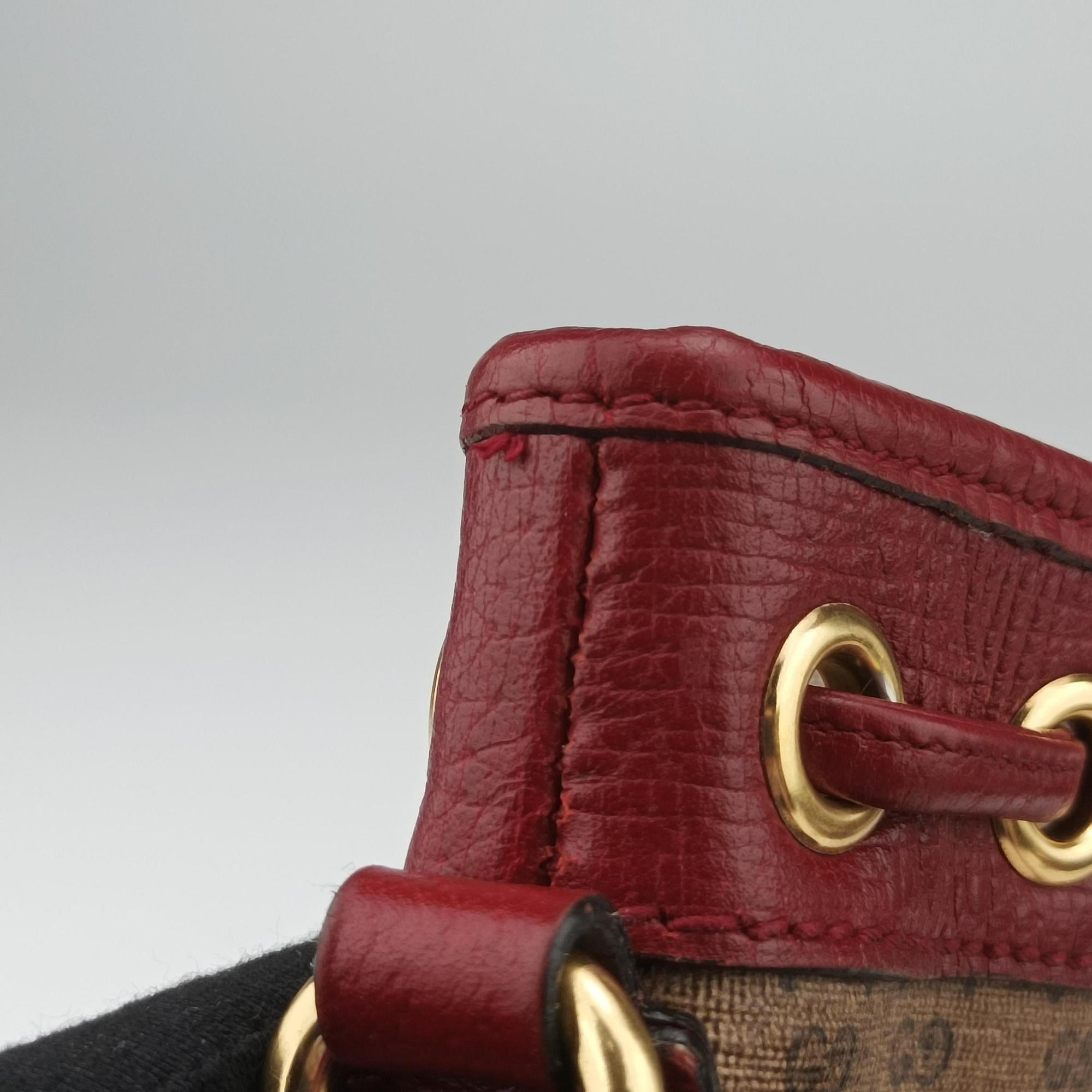 Pre-owned Gucci Doraemon collaboration Brown×Red×Multi PVC coated canvas×Leather 647801 shoulderbag | stylenewstar