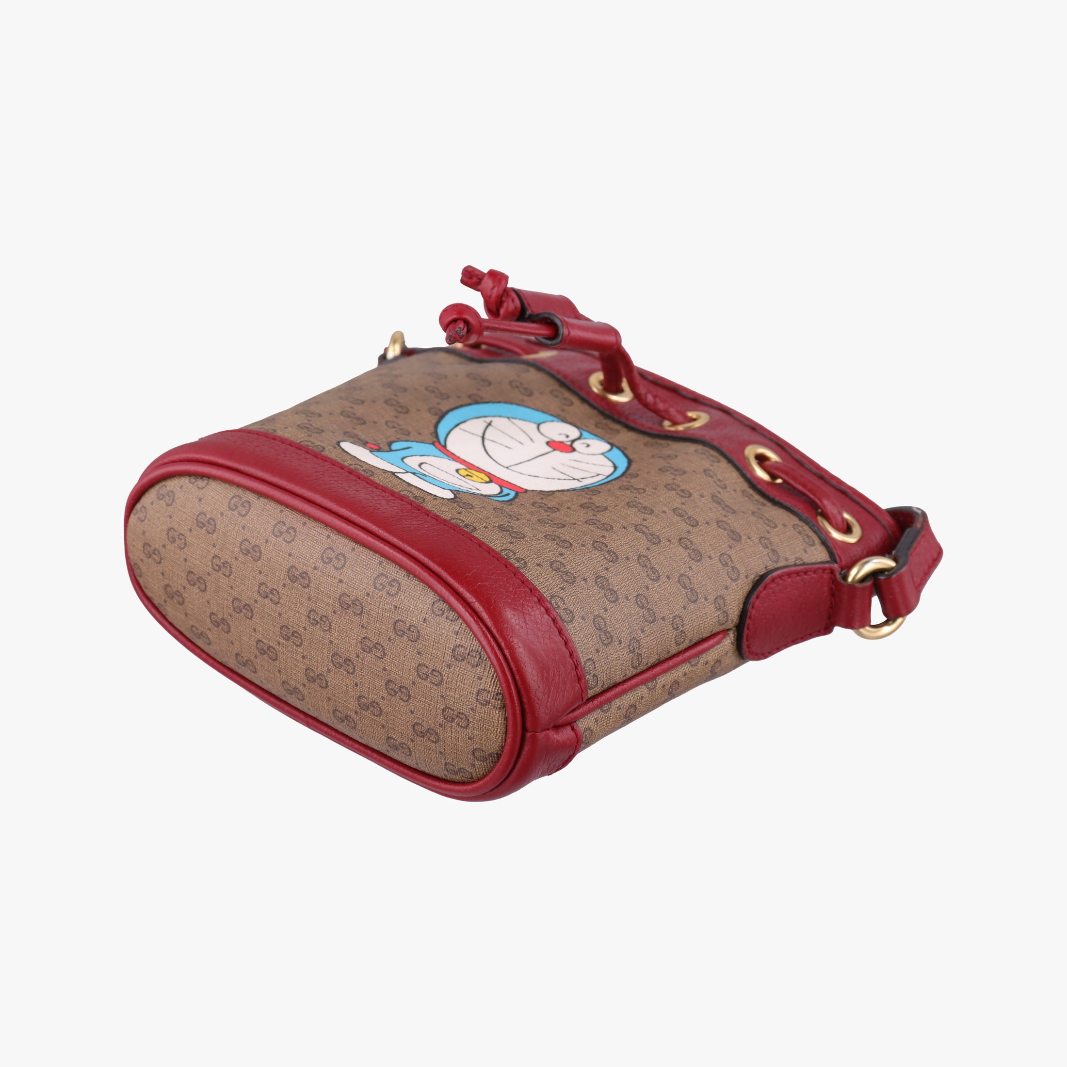 Pre-owned Gucci Doraemon collaboration Brown×Red×Multi PVC coated canvas×Leather 647801 shoulderbag | stylenewstar