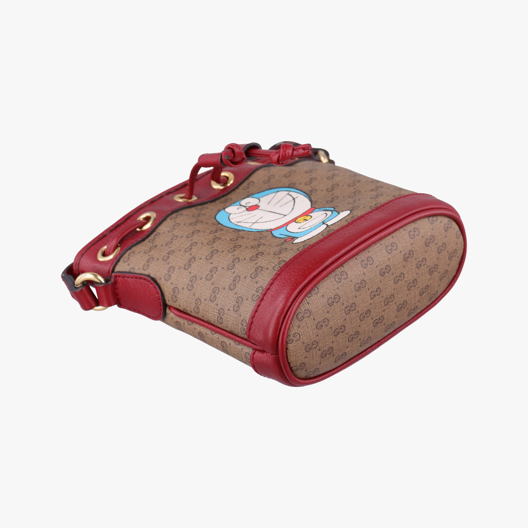 Pre-owned Gucci Doraemon collaboration Brown×Red×Multi PVC coated canvas×Leather 647801 shoulderbag | stylenewstar