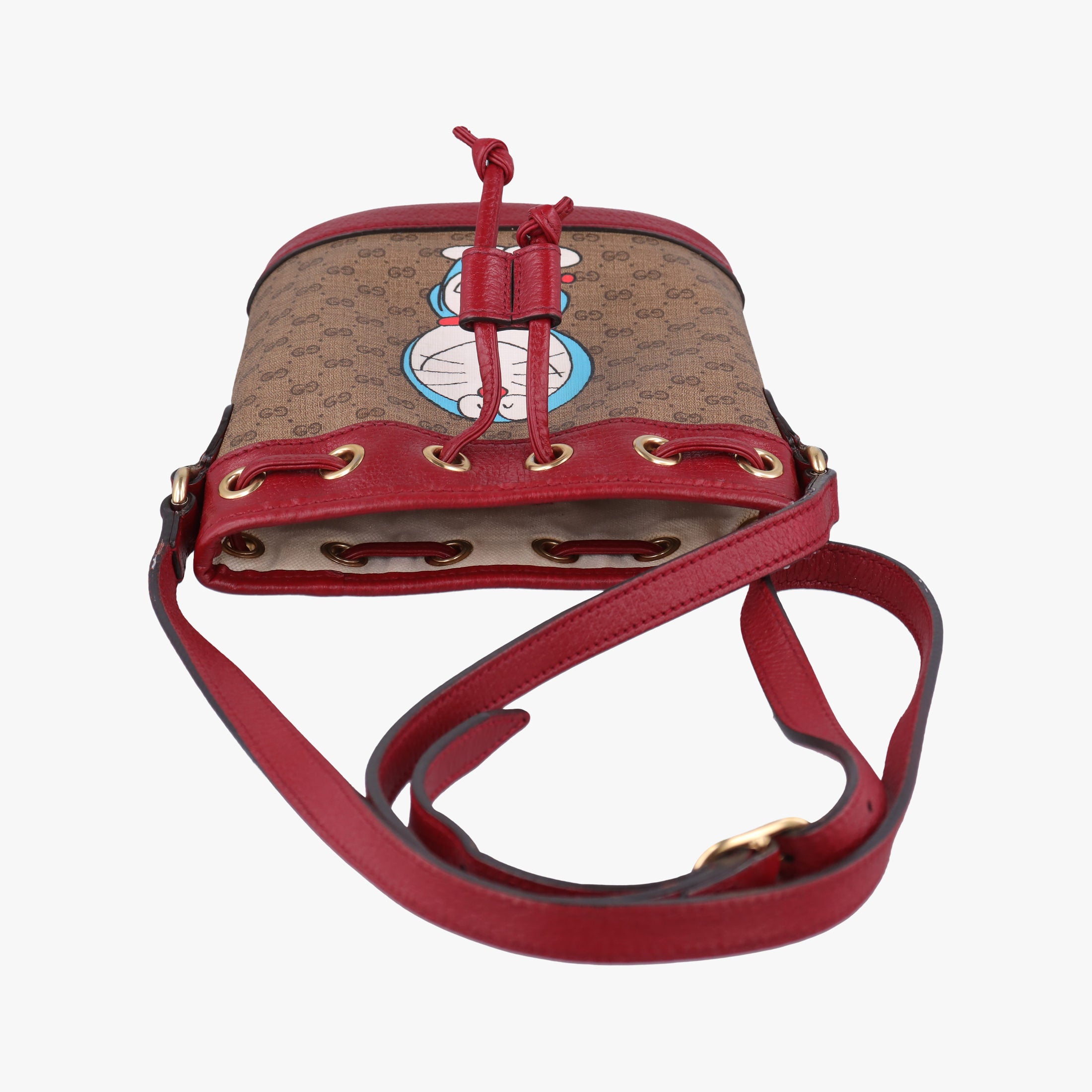 Pre-owned Gucci Doraemon collaboration Brown×Red×Multi PVC coated canvas×Leather 647801 shoulderbag | stylenewstar