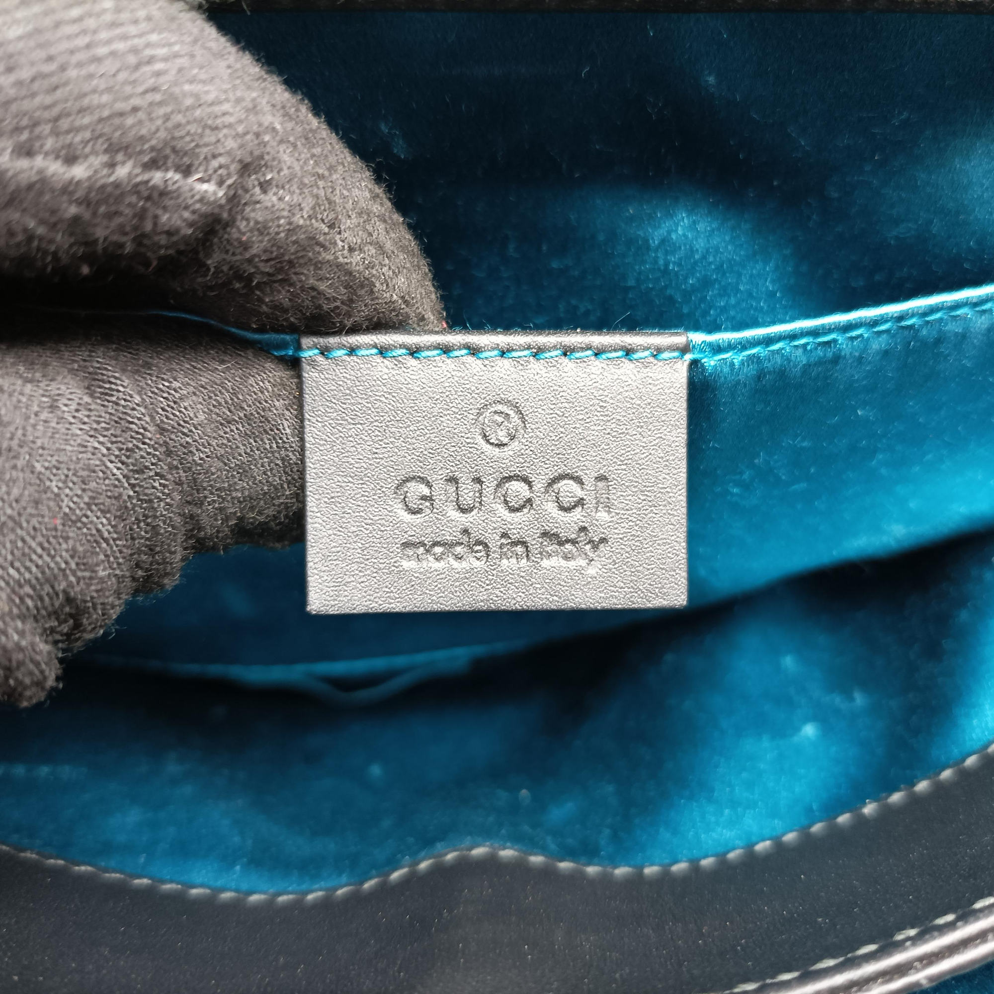 Pre-owned Gucci Ophidia Red×Black Suede×Patent 503877 shoulderbag | stylenewstar