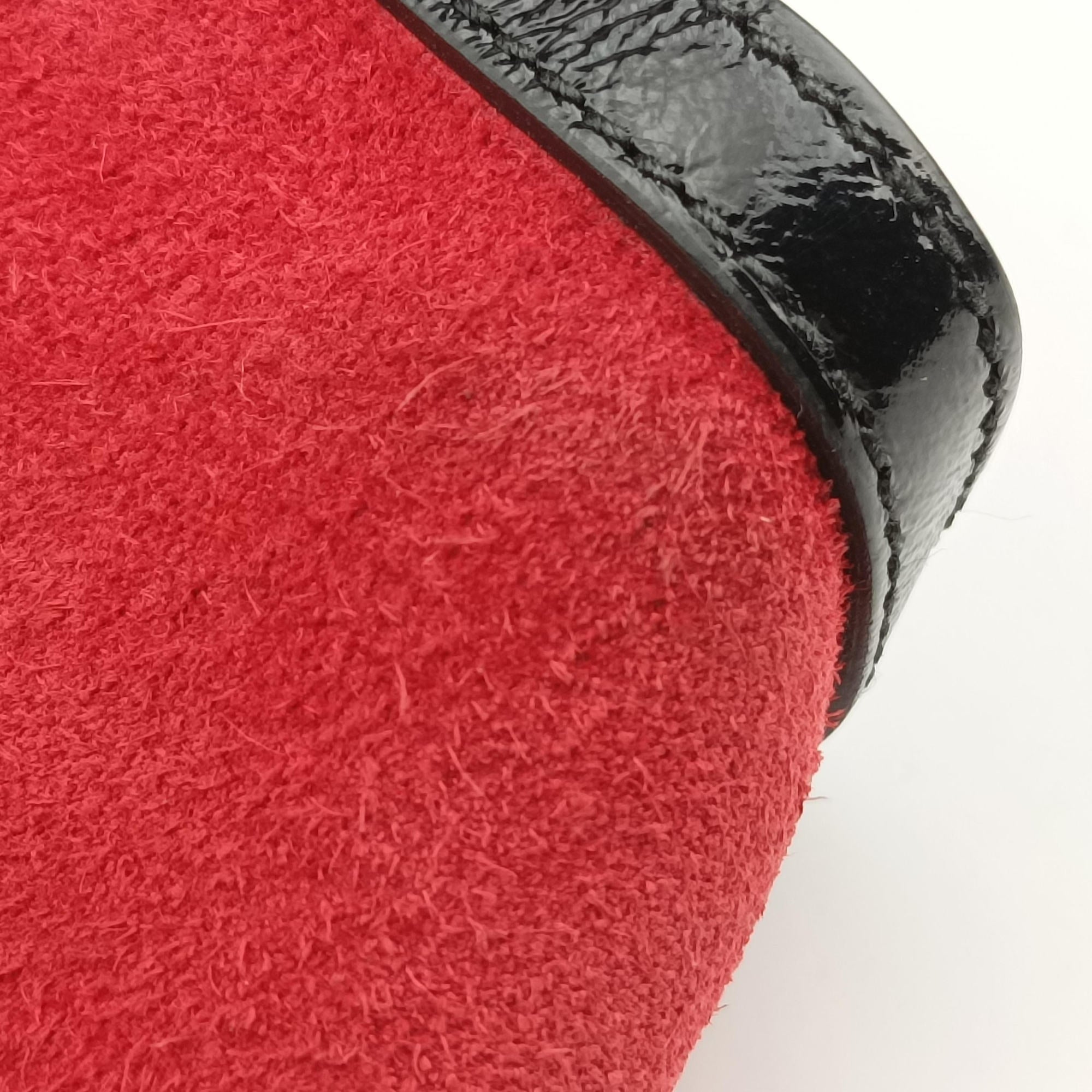 Pre-owned Gucci Ophidia Red×Black Suede×Patent 503877 shoulderbag | stylenewstar