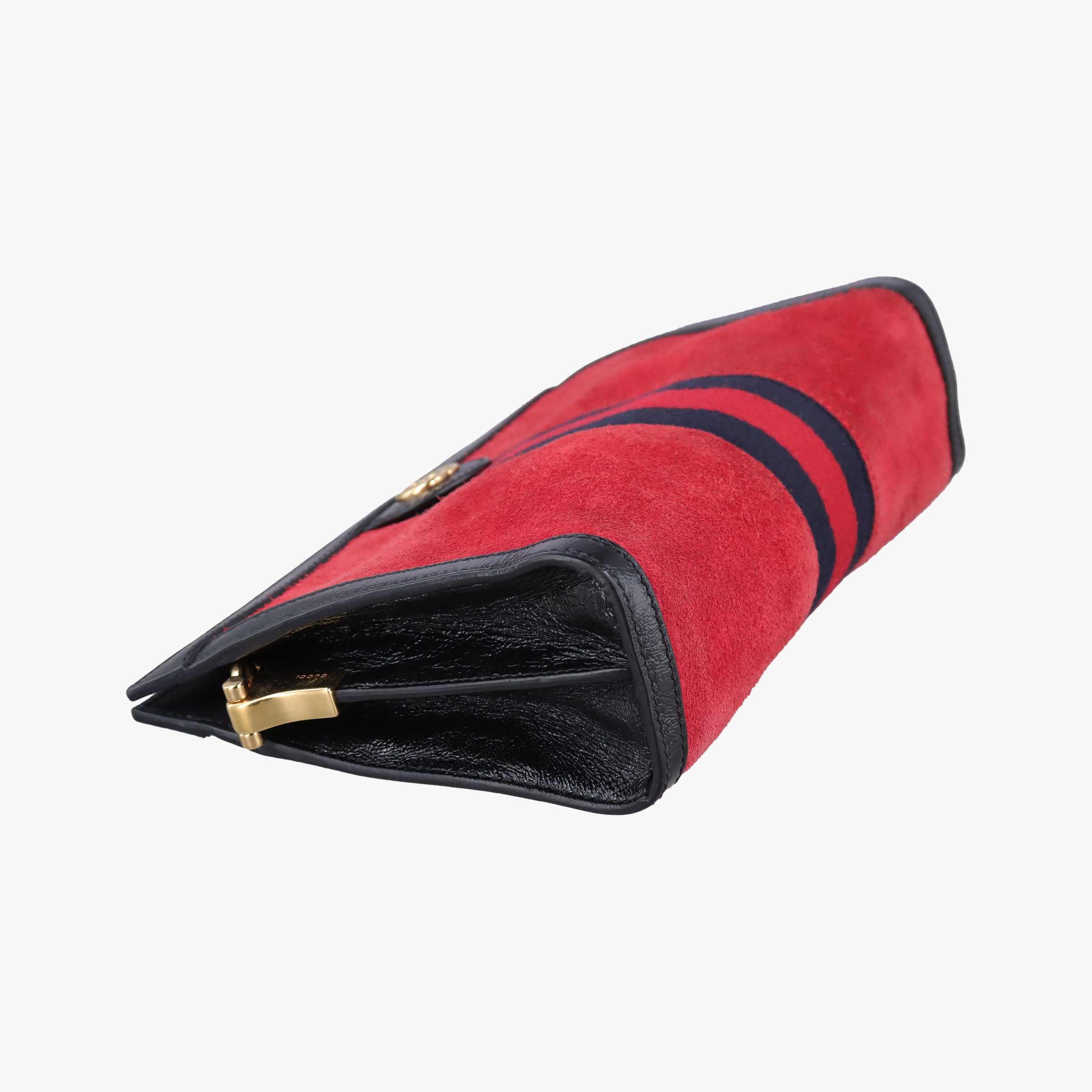 Pre-owned Gucci Ophidia Red×Black Suede×Patent 503877 shoulderbag | stylenewstar