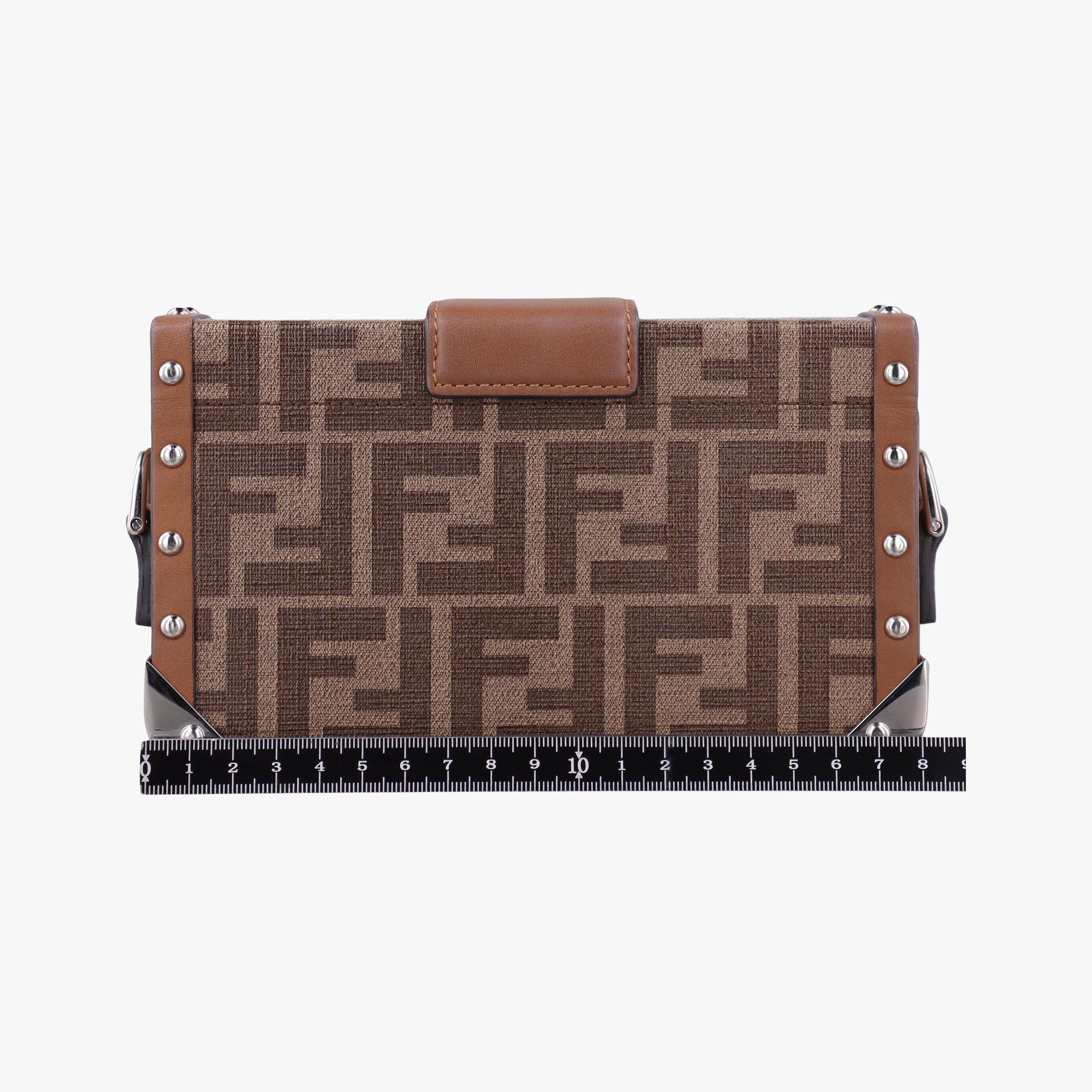 Pre-owned Fendi Zucca Trunk Brown PVC coated canvas×Leather 7VA507 shoulderbag | stylenewstar