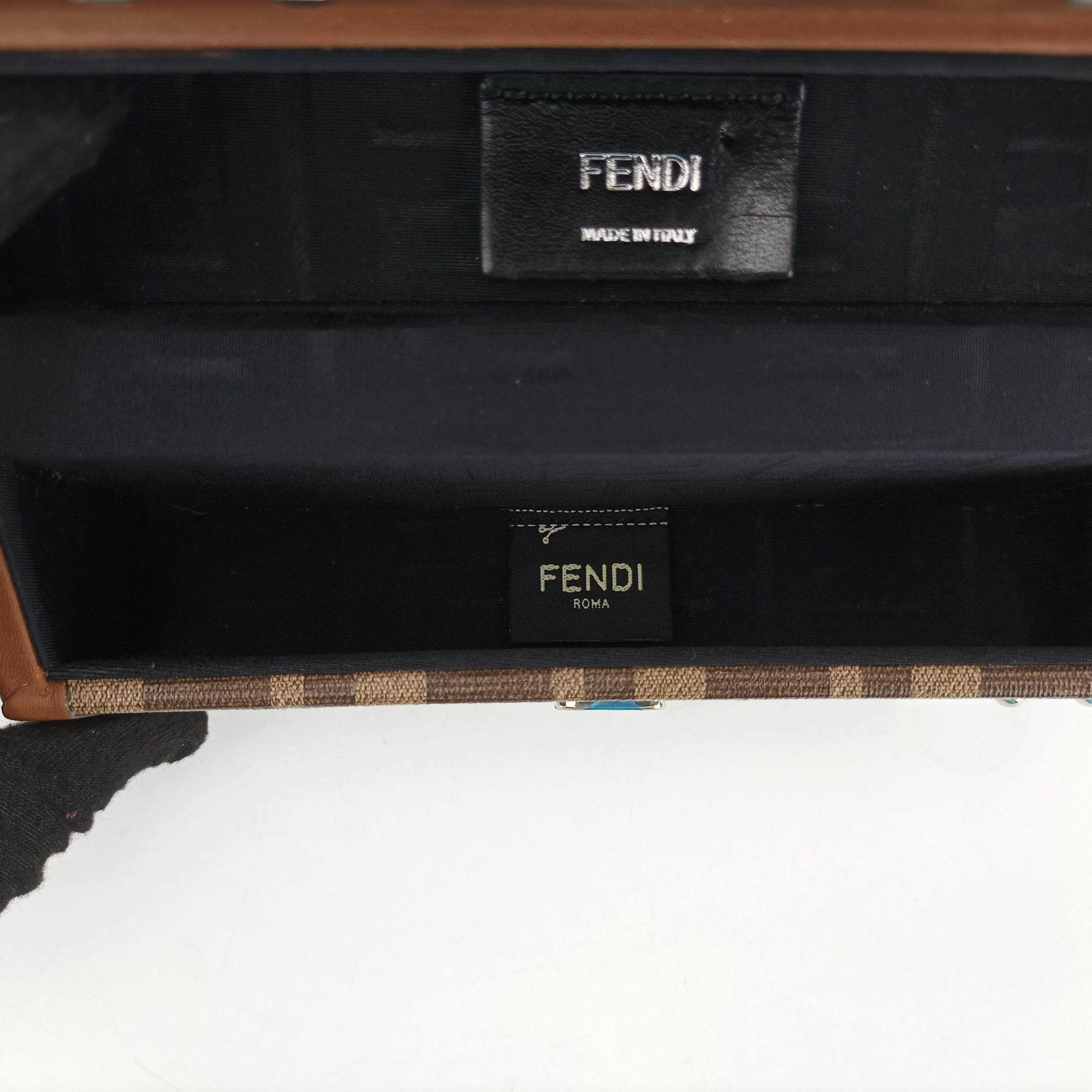 Pre-owned Fendi Zucca Trunk Brown PVC coated canvas×Leather 7VA507 shoulderbag | stylenewstar