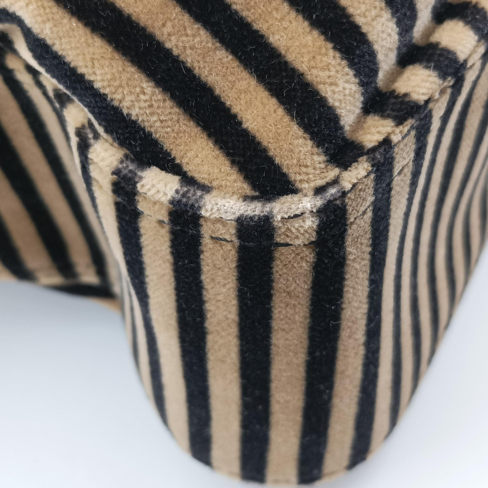 Pre-owned Fendi B Bag Brown Velvet × Fur 8BN165 shoulderbag | stylenewstar