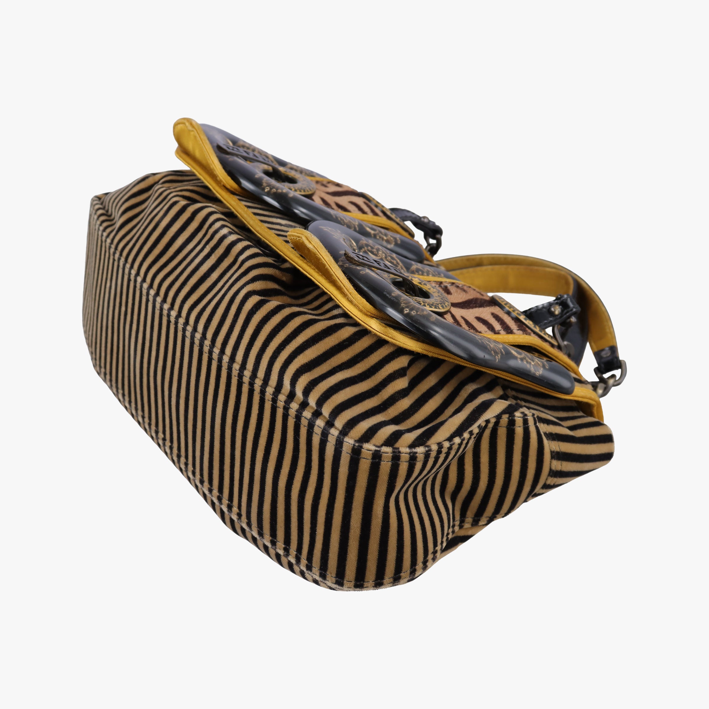 Pre-owned Fendi B Bag Brown Velvet × Fur 8BN165 shoulderbag | stylenewstar