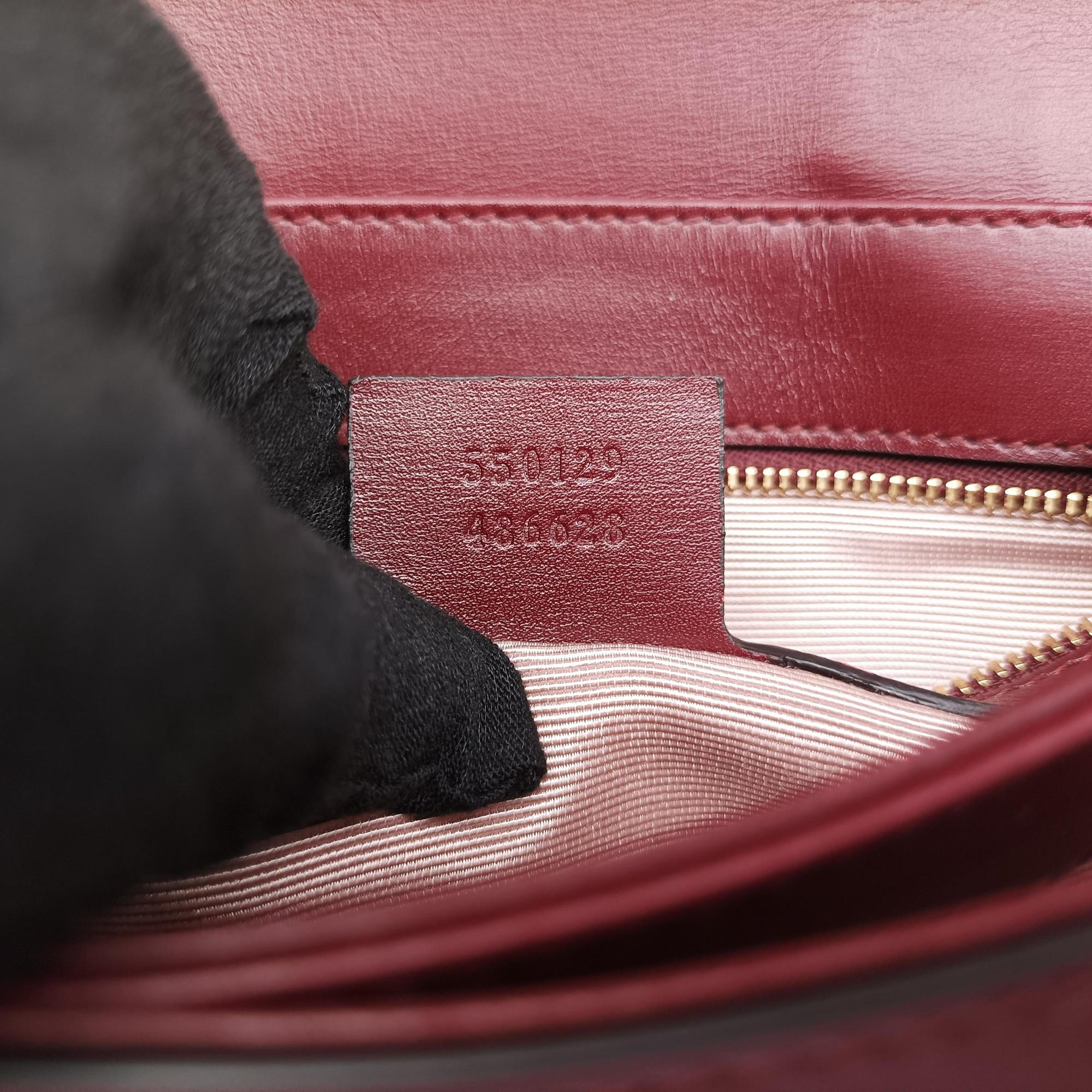 Pre-owned Gucci Arli Burgundy Leather 550129 shoulderbag | stylenewstar