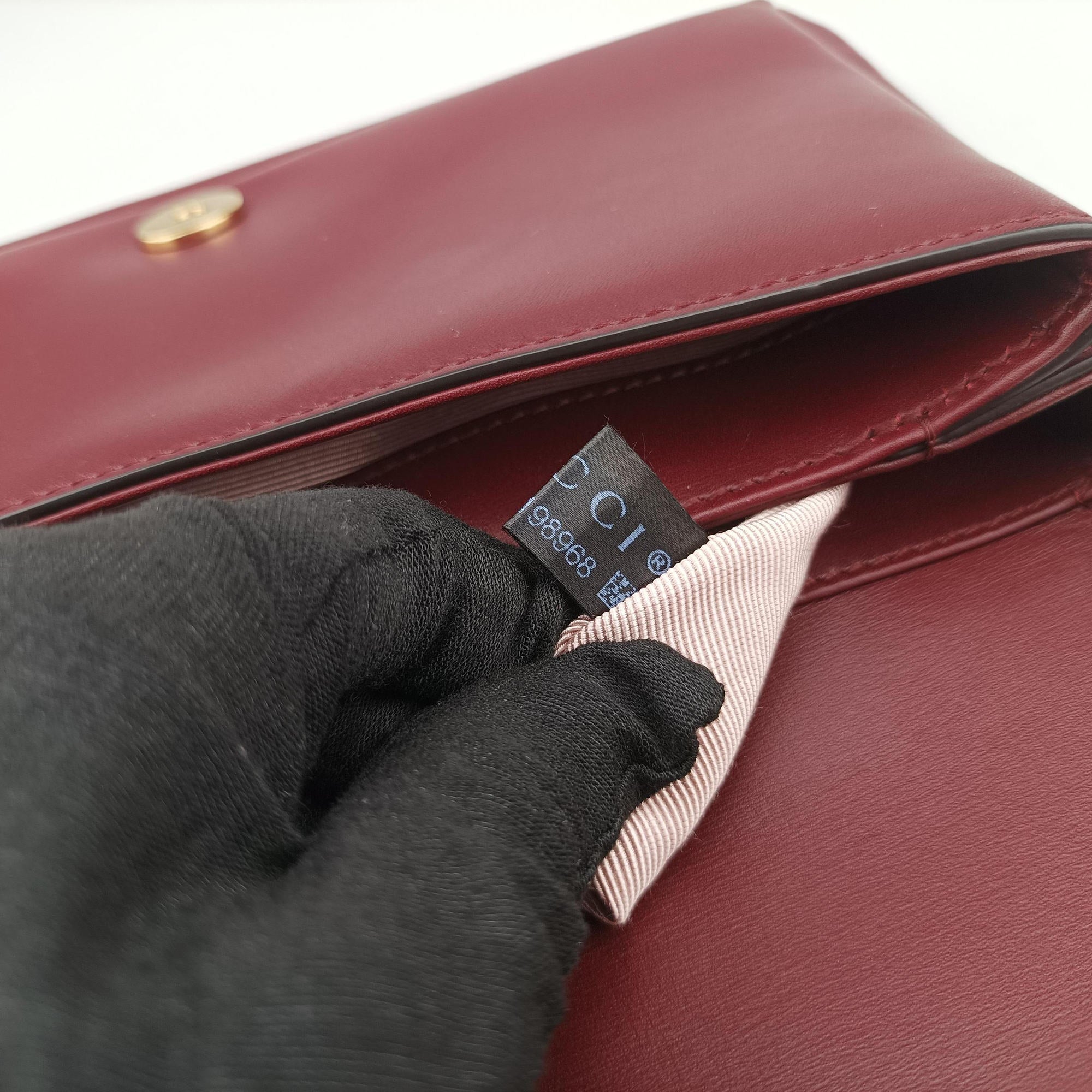 Pre-owned Gucci Arli Burgundy Leather 550129 shoulderbag | stylenewstar