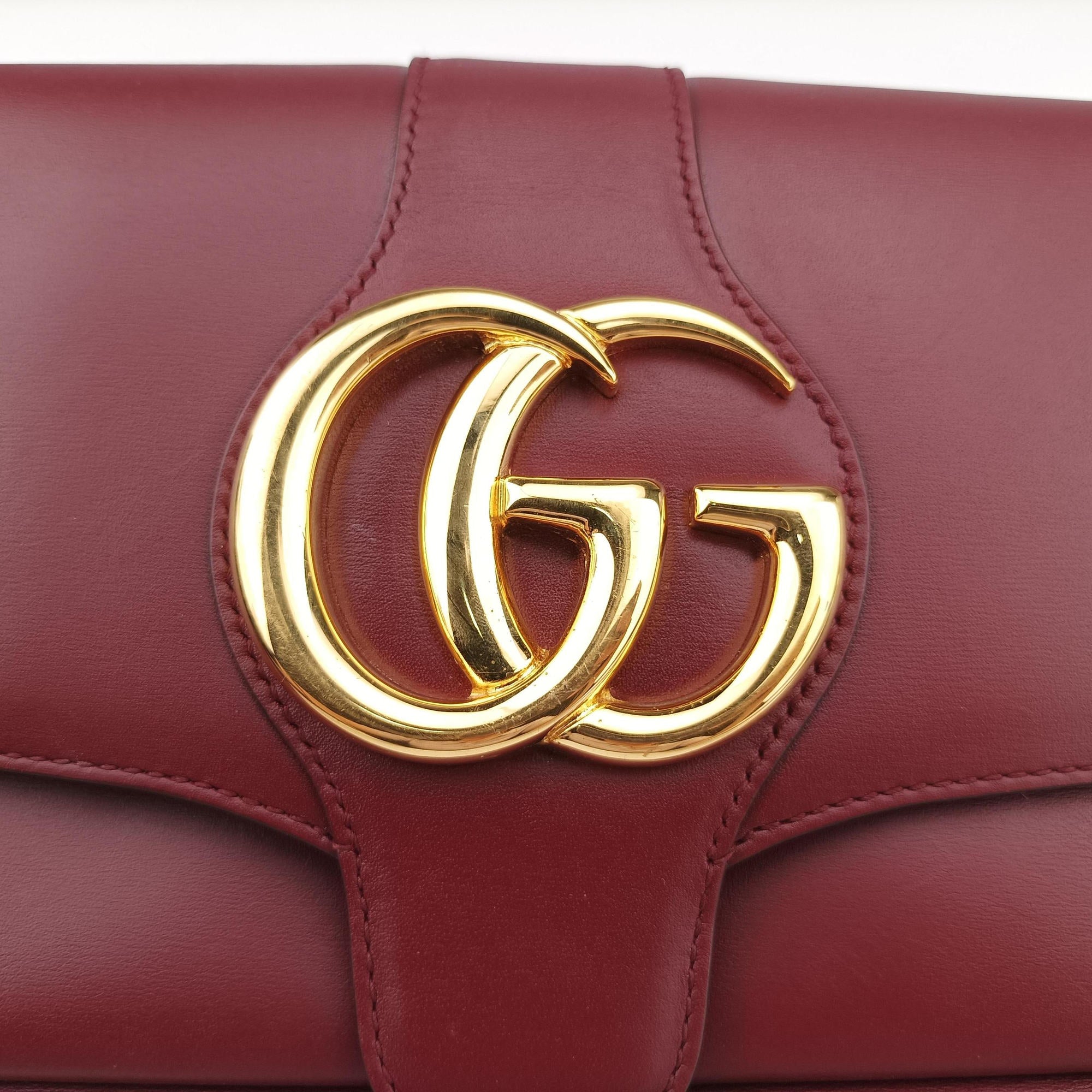 Pre-owned Gucci Arli Burgundy Leather 550129 shoulderbag | stylenewstar