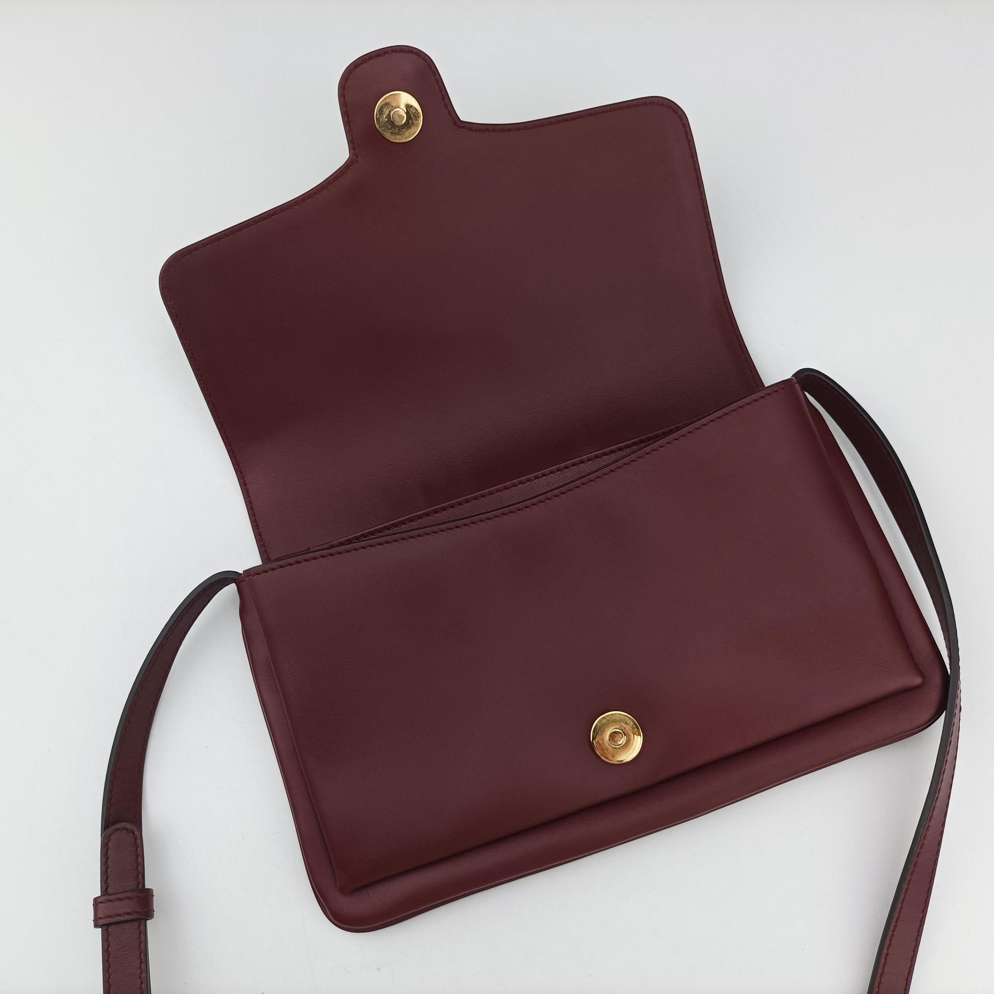 Pre-owned Gucci Arli Burgundy Leather 550129 shoulderbag | stylenewstar