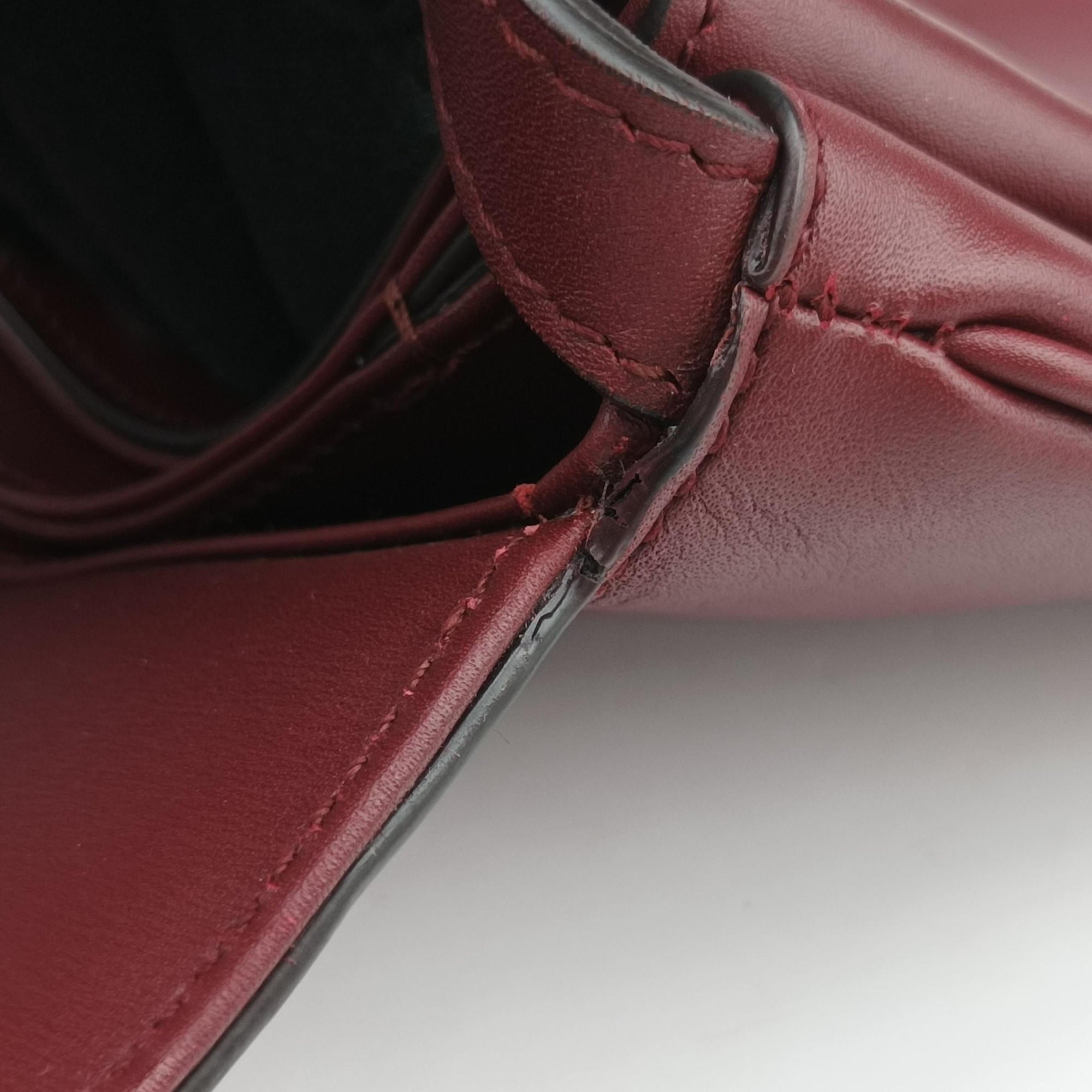 Pre-owned Gucci Arli Burgundy Leather 550129 shoulderbag | stylenewstar
