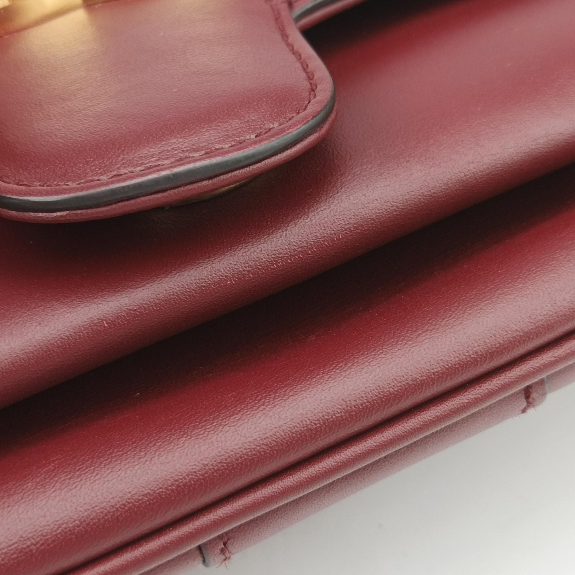 Pre-owned Gucci Arli Burgundy Leather 550129 shoulderbag | stylenewstar