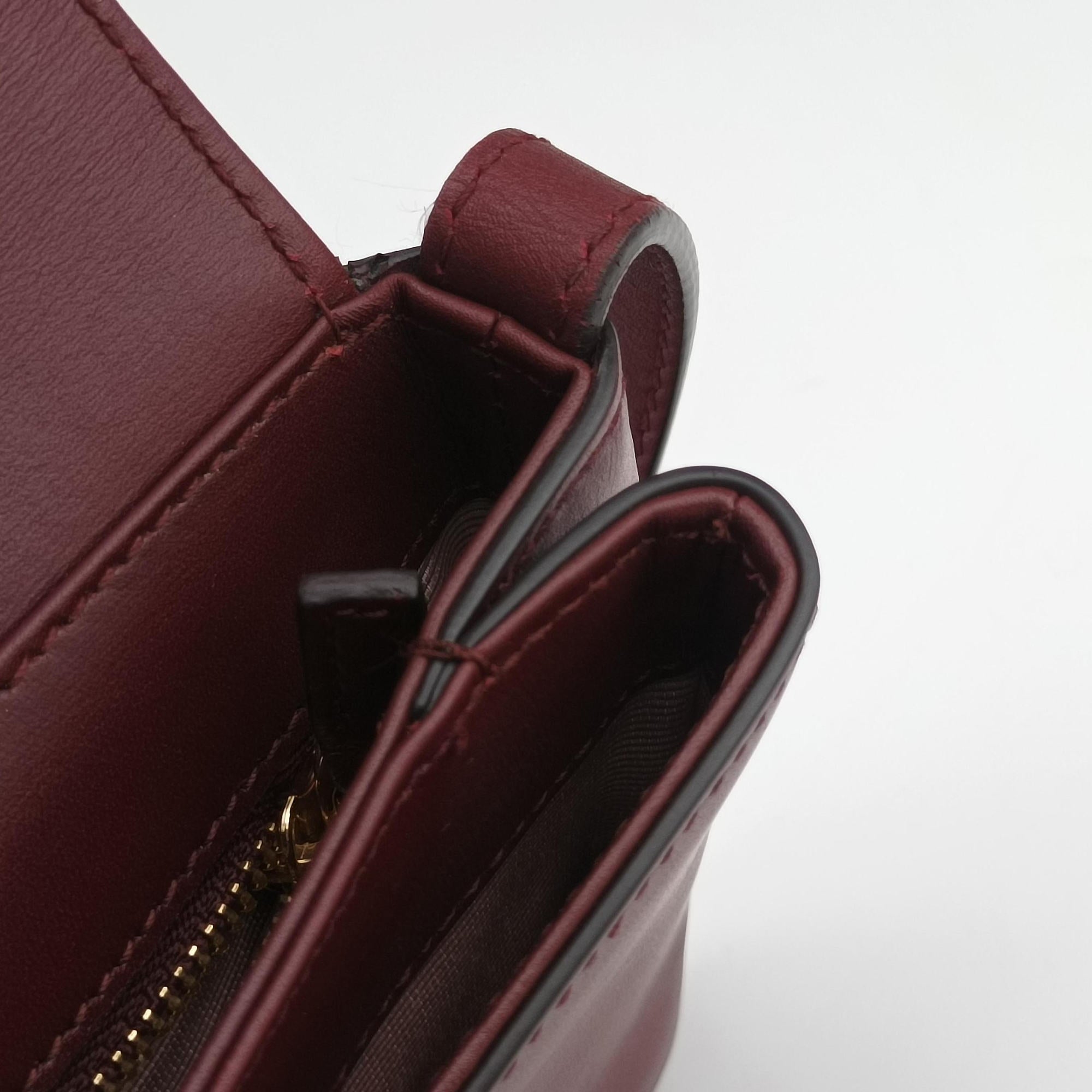 Pre-owned Gucci Arli Burgundy Leather 550129 shoulderbag | stylenewstar