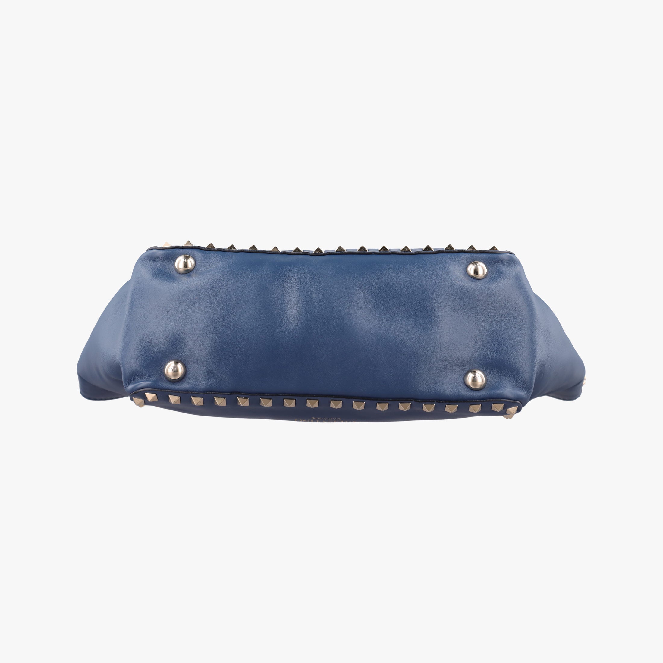 Pre-owned Valentino Rockstud Navy Leather  shoulderbag | stylenewstar