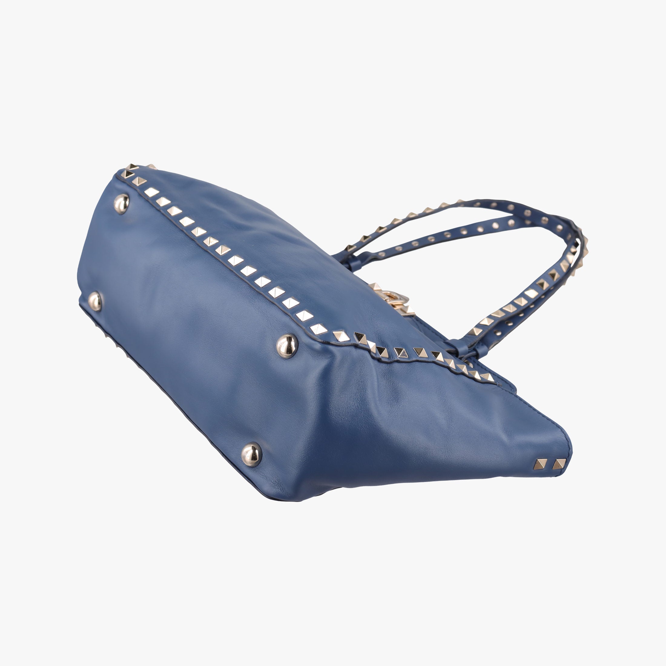 Pre-owned Valentino Rockstud Navy Leather  shoulderbag | stylenewstar