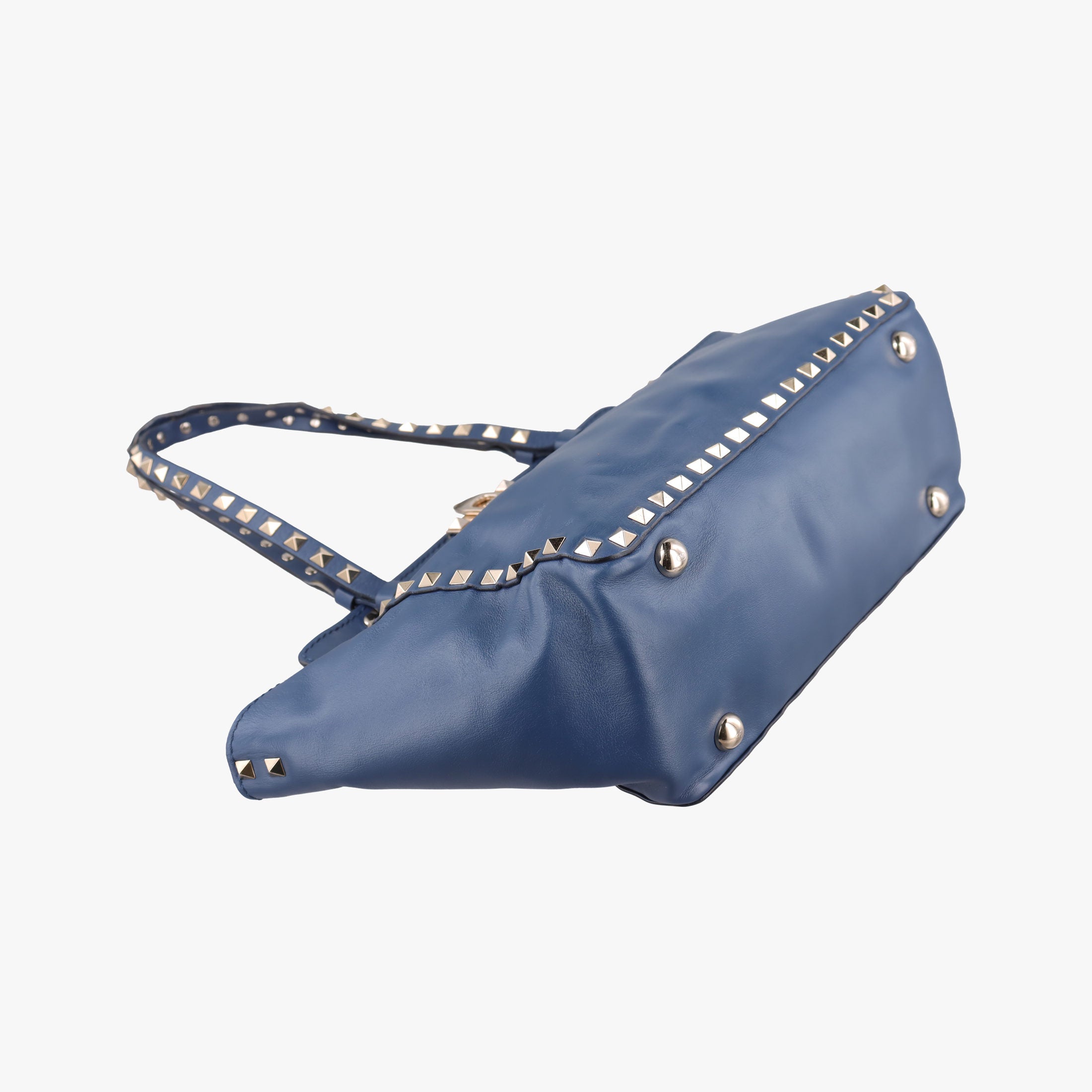 Pre-owned Valentino Rockstud Navy Leather  shoulderbag | stylenewstar