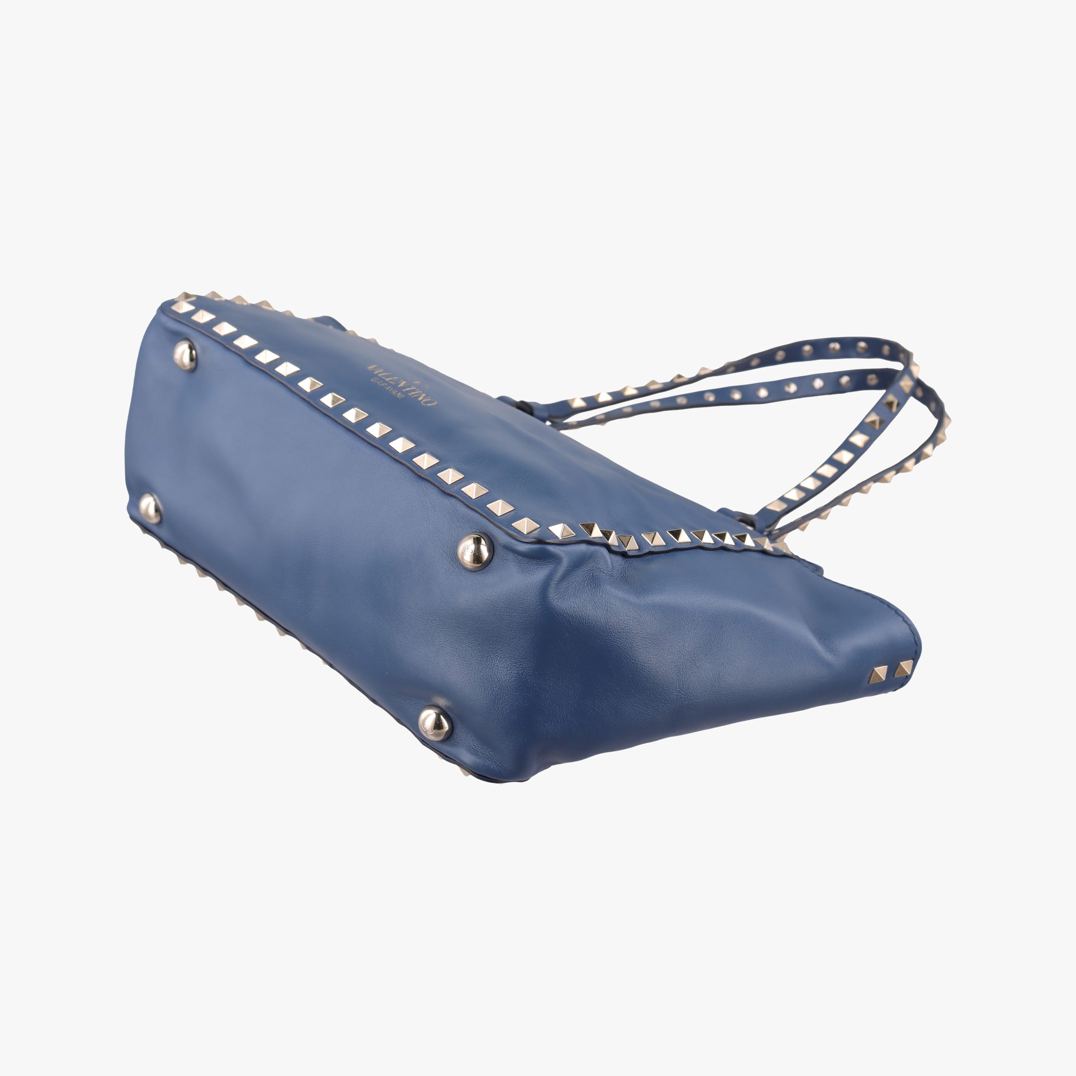 Pre-owned Valentino Rockstud Navy Leather  shoulderbag | stylenewstar
