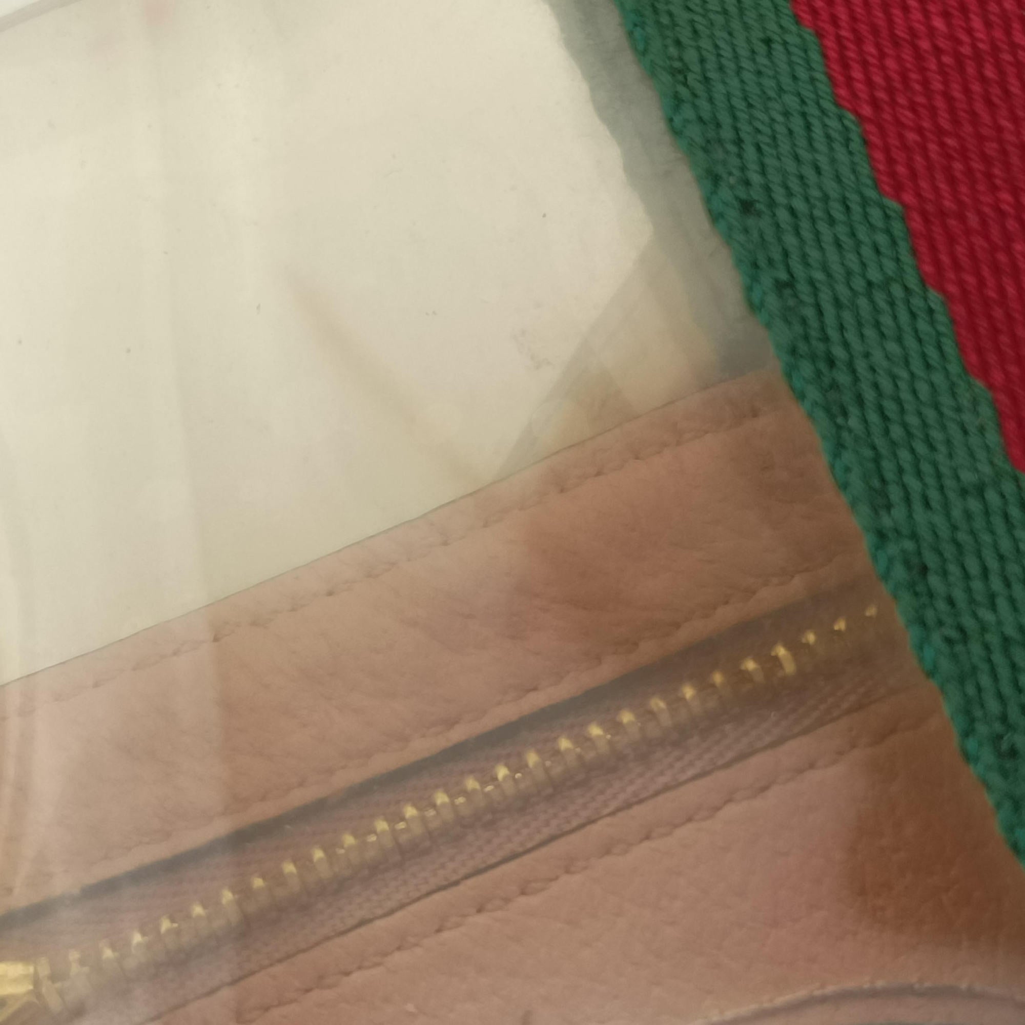 Pre-owned Gucci OPHIDIA Pink×Transparent PVC coated canvas 517350 shoulderbag | stylenewstar