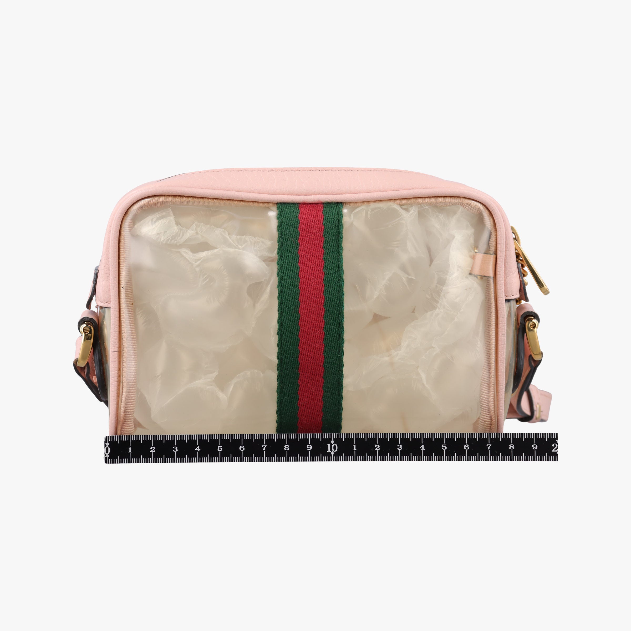 Pre-owned Gucci OPHIDIA Pink×Transparent PVC coated canvas 517350 shoulderbag | stylenewstar