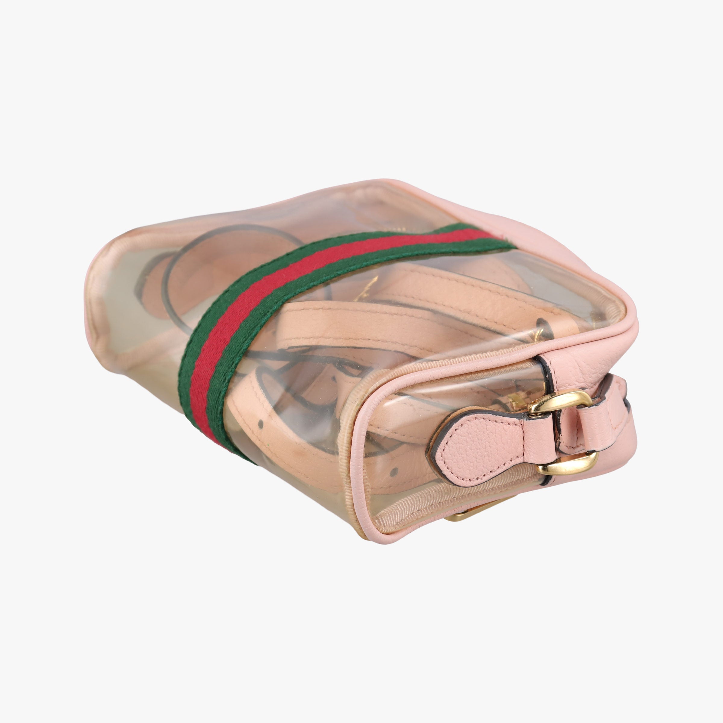 Pre-owned Gucci OPHIDIA Pink×Transparent PVC coated canvas 517350 shoulderbag | stylenewstar